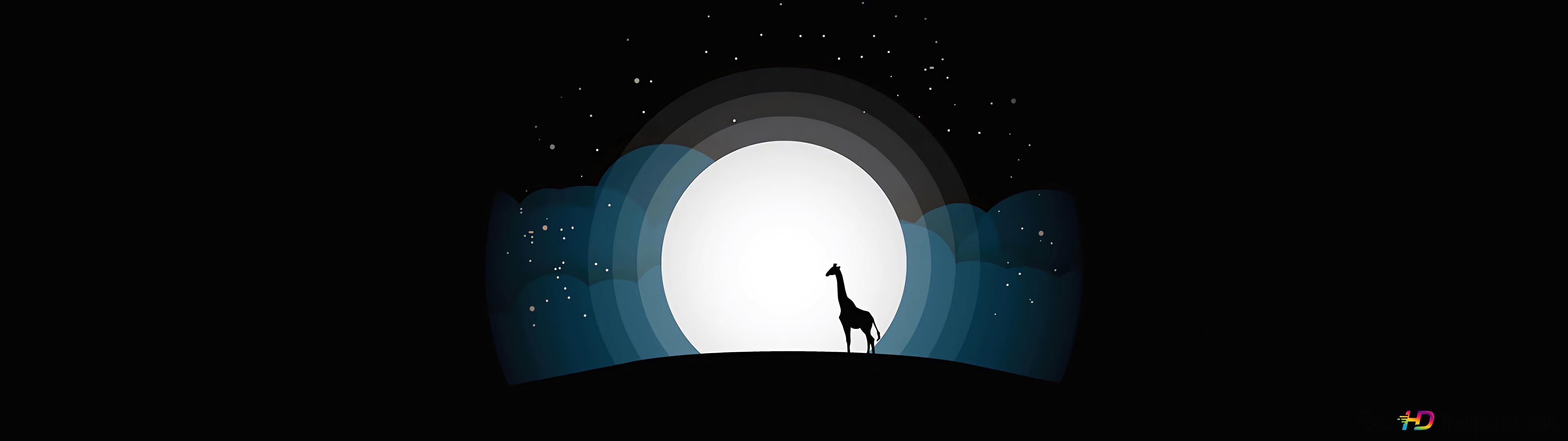 5120x1440 Giraffe Minimalist 8K wallpaper download