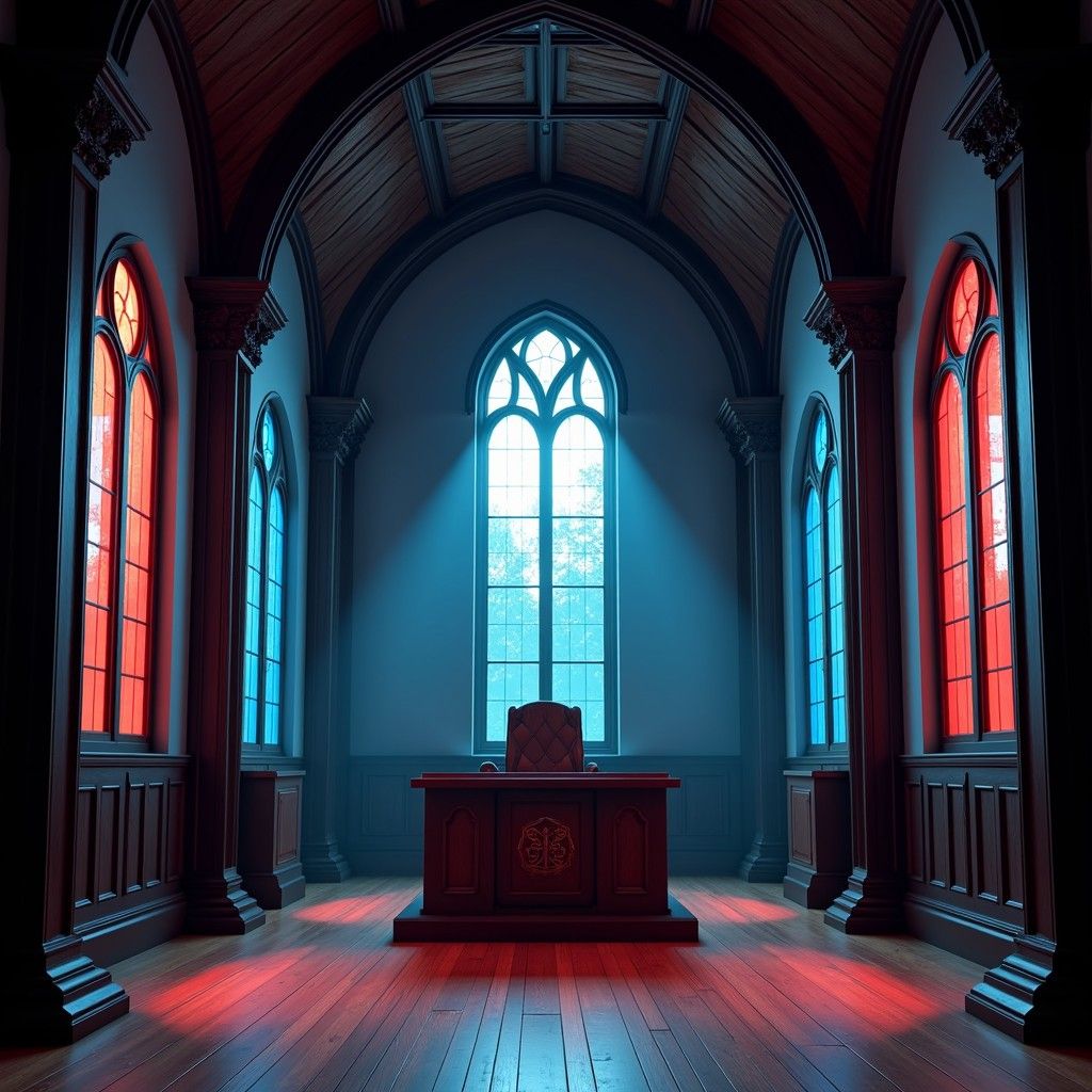1024x1024 Free Gothic Justice Hall Image, Courtroom, Justice