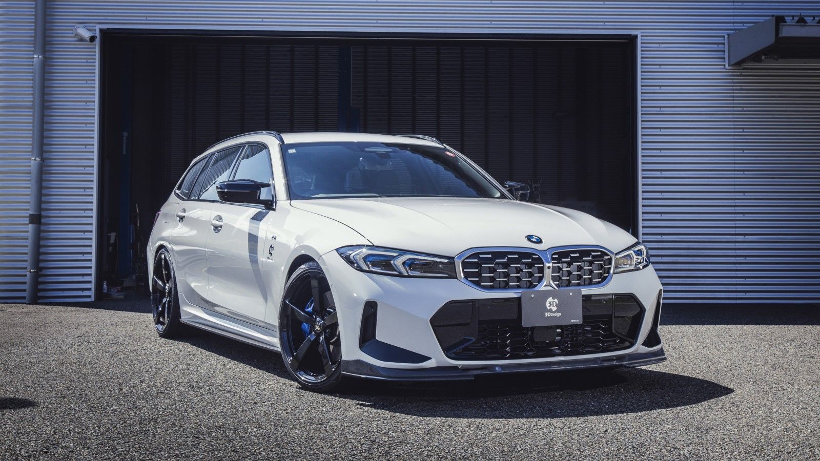 1600x900 White 3D Design BMW M340i xDrive Touring 2024 Car 4K HD Cars Wallpaper