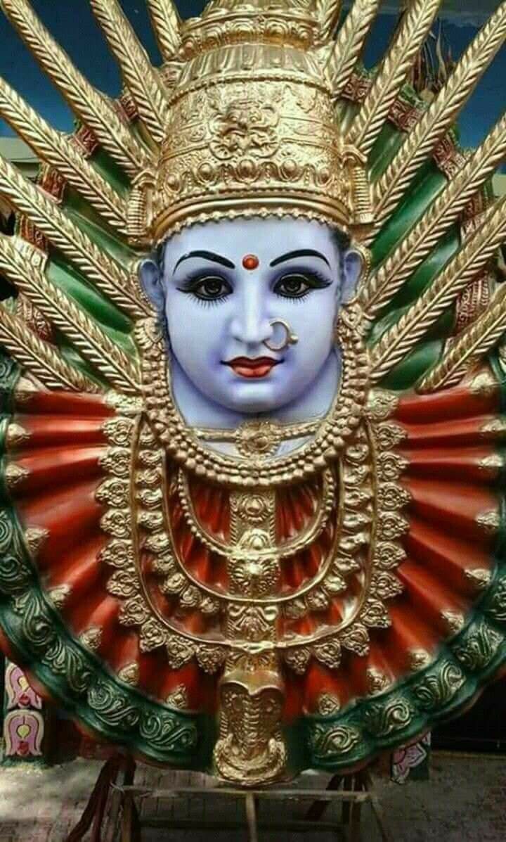 720x1197 Elaborately Decorated Mask in Front of Store. Lord laxmi devi photo hd, Kamakhya mata photo wallpaper, Durga face