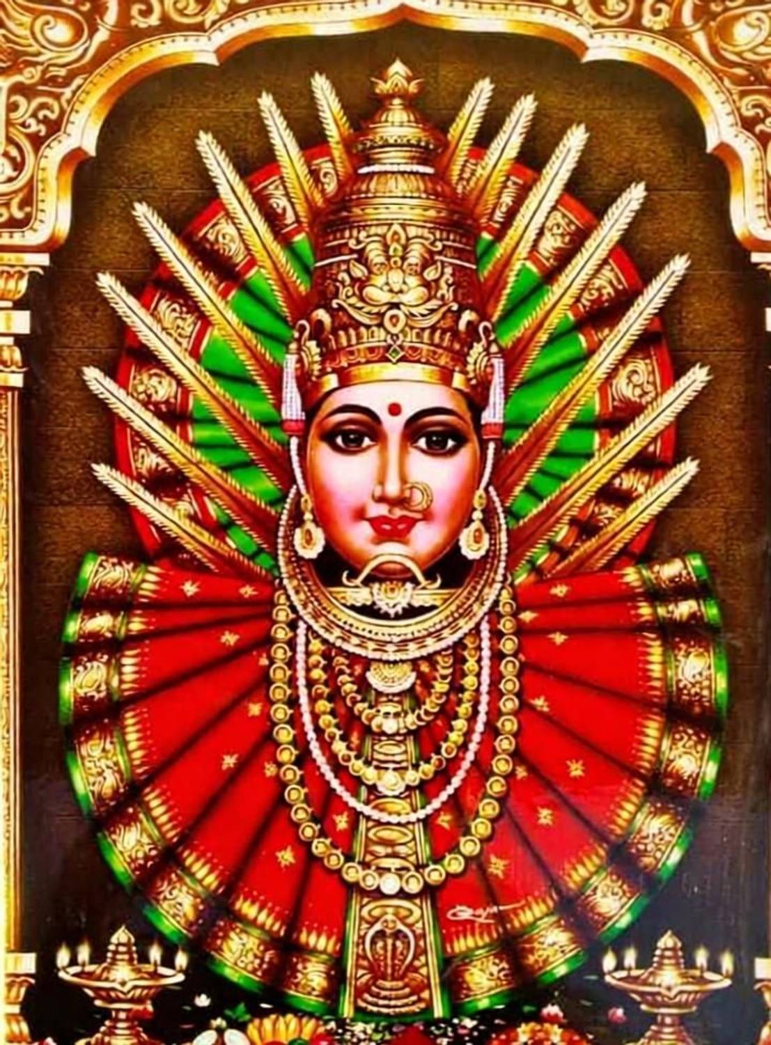 1107x1500 Raghawan Renuka Yellamma Mata Ellamma Thallix13 Inch Religious Frame