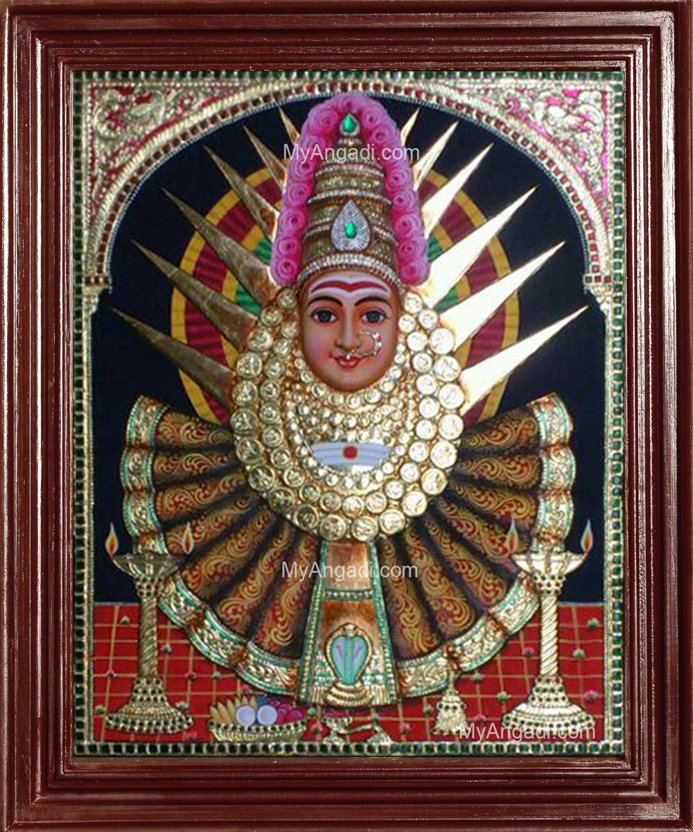 1000x1200 3D Yellama Renuka Devi Tanjore Painting