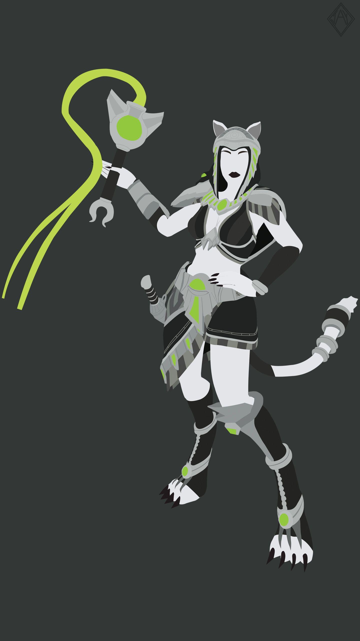 1440x2560 Smite. Bastet Minimalist Wallpaper, Jay R