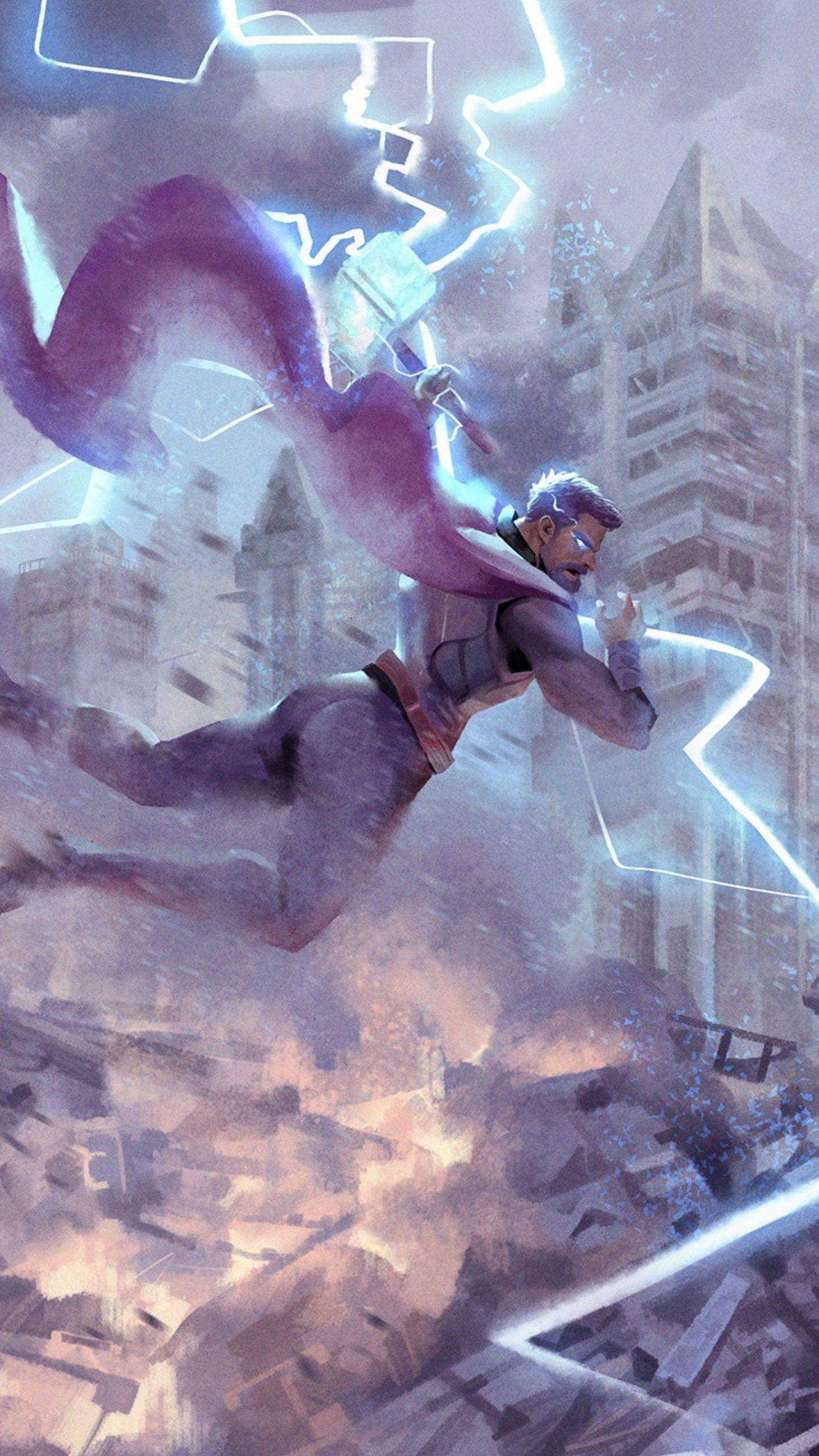 1440x2560 Thor vs Thanos Art, HD Superheroes Wallpaper Photo and Picture