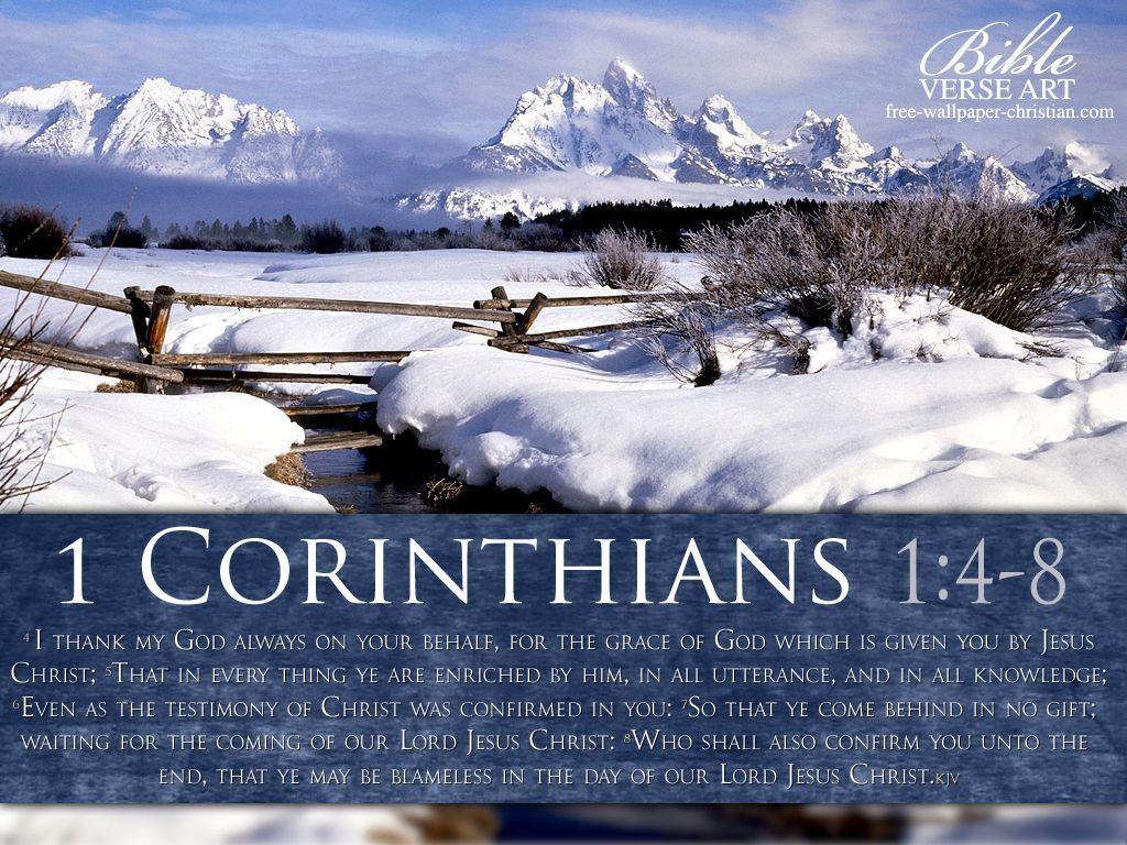 1024x768 Winter Desktop Scriptures Wallpaper