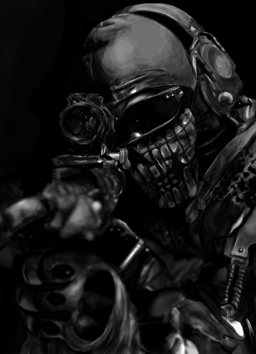 840x1160 Download Artwork, dark, soldier, Call of Duty: Ghosts wallpaper