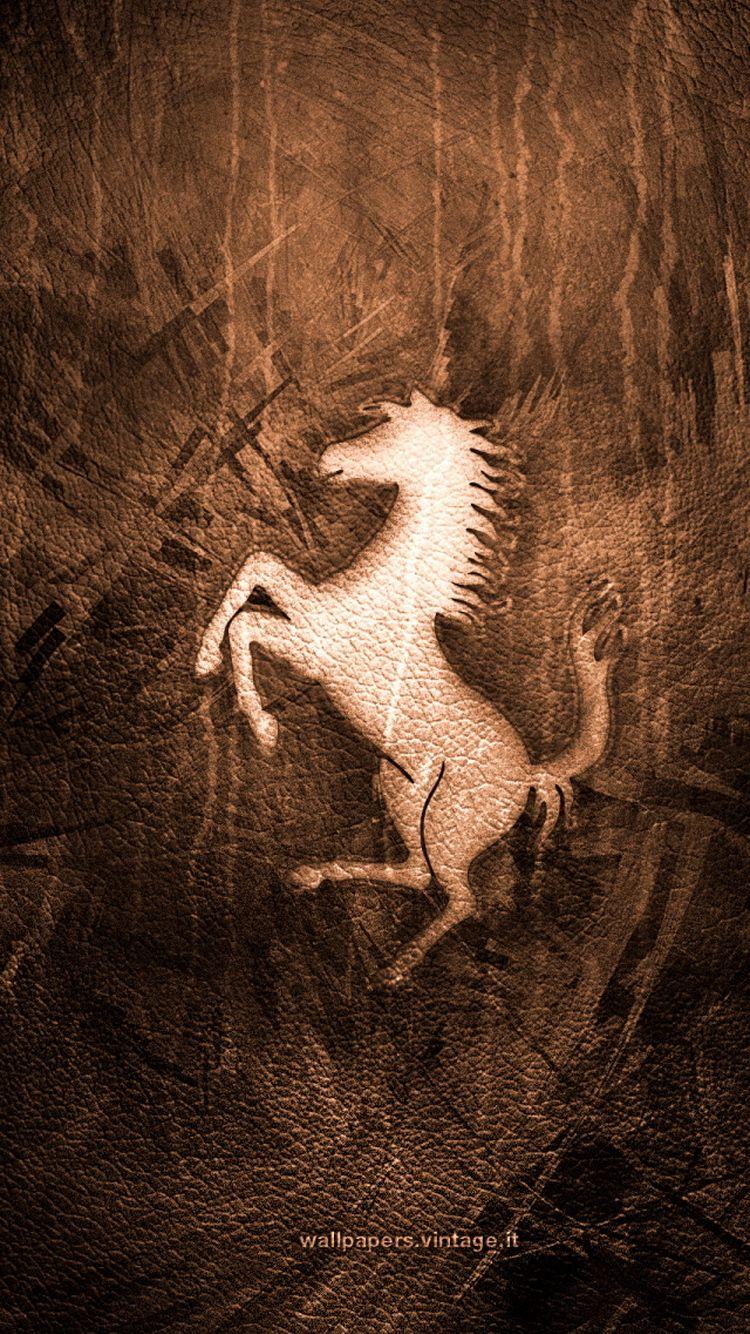 750x1334 Ferrari Logo Leather Texture iPhone 6 Wallpaper HD Download