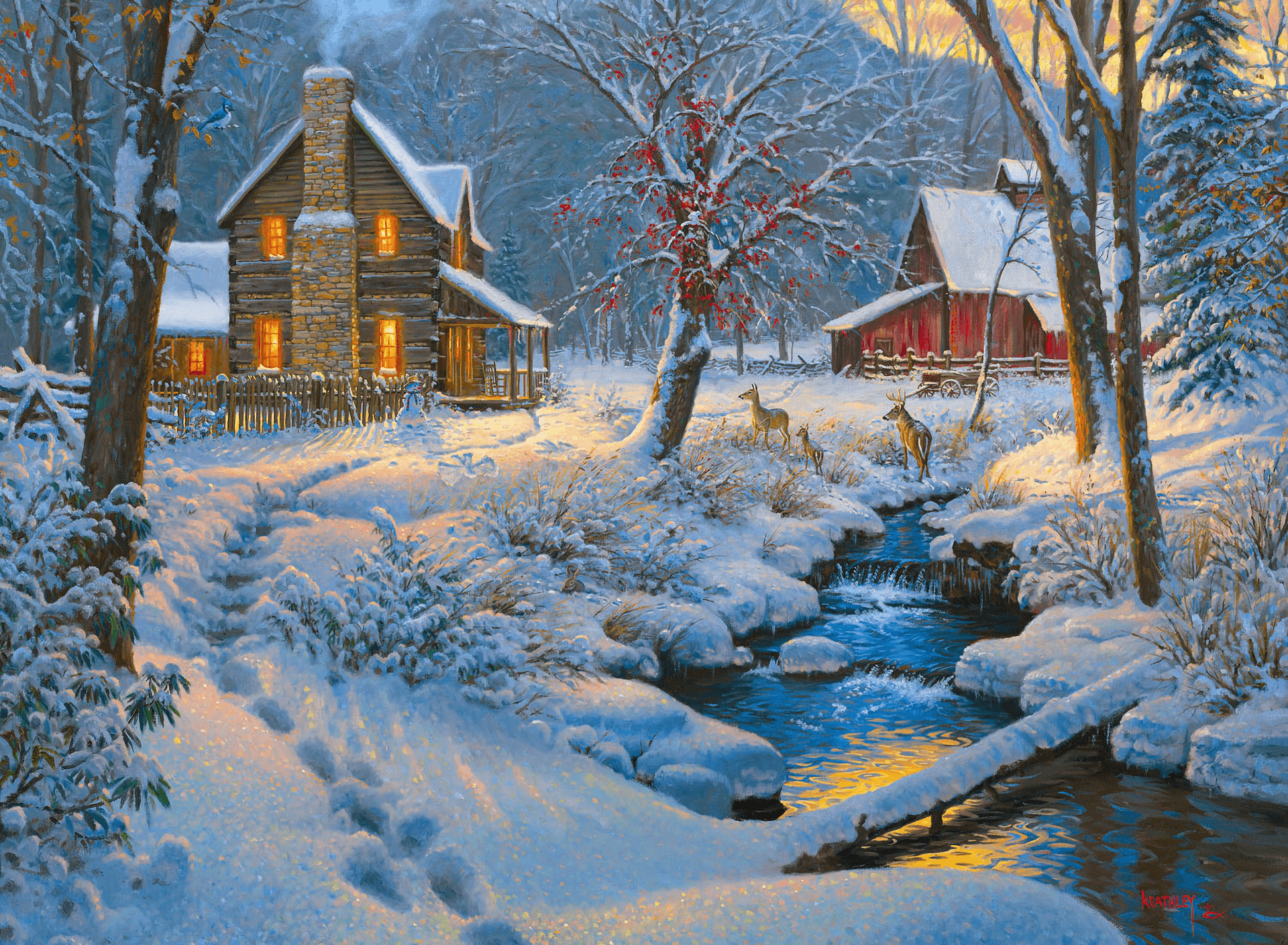 1920x1408 Country Winter Greens Wallpaper