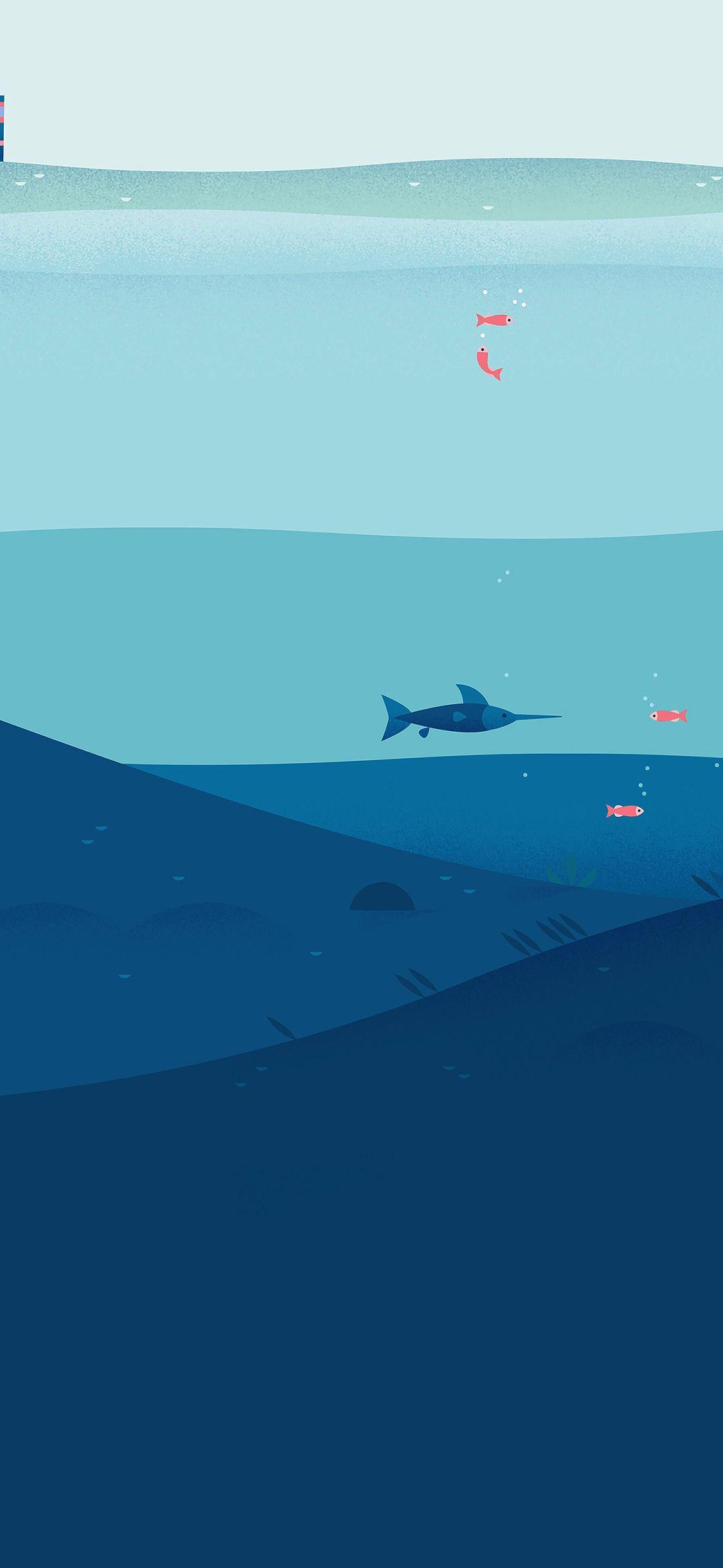 1125x2436 Google Lollipop July Sea Shark