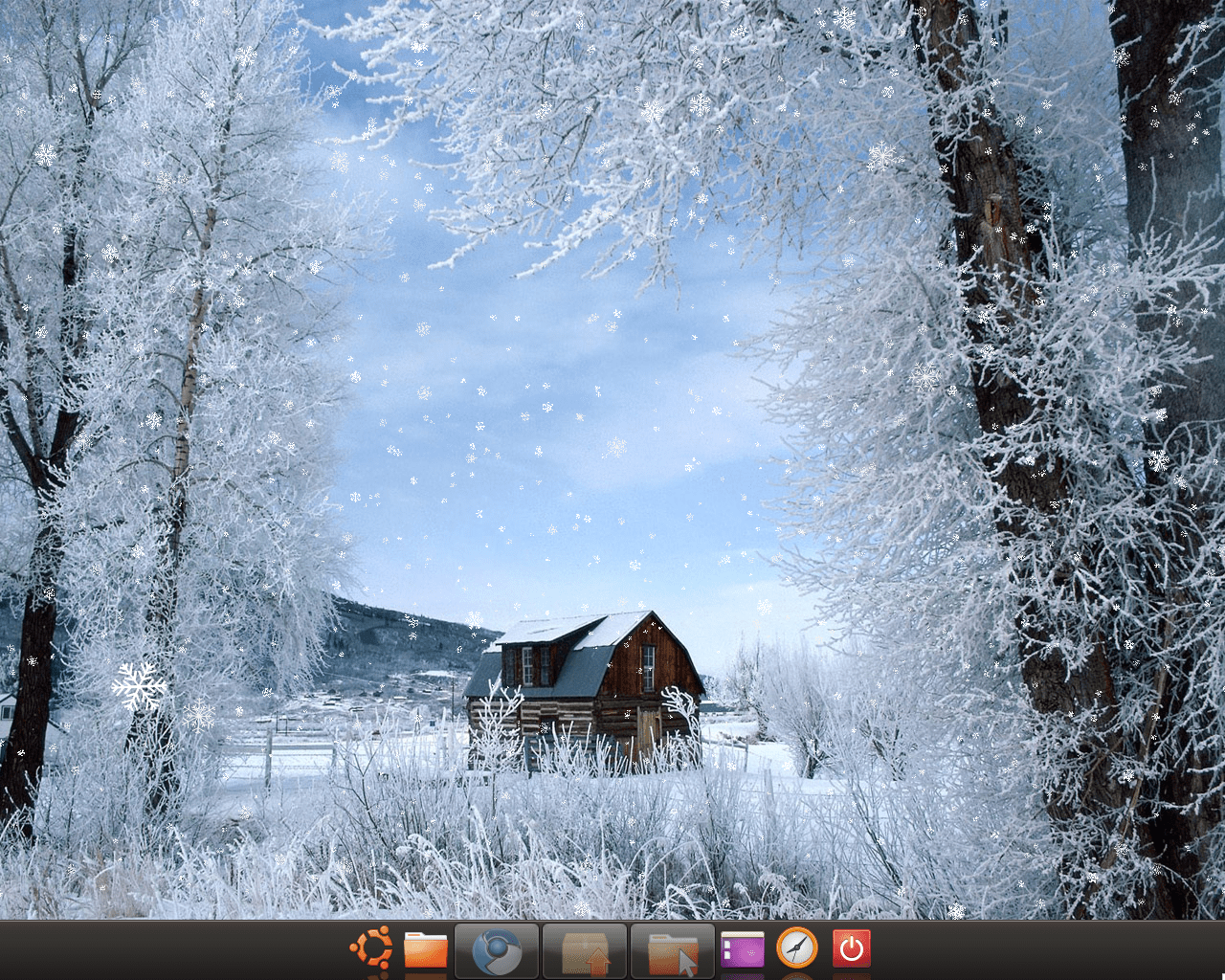 1280x1024 Falling Snow Wallpaper Background