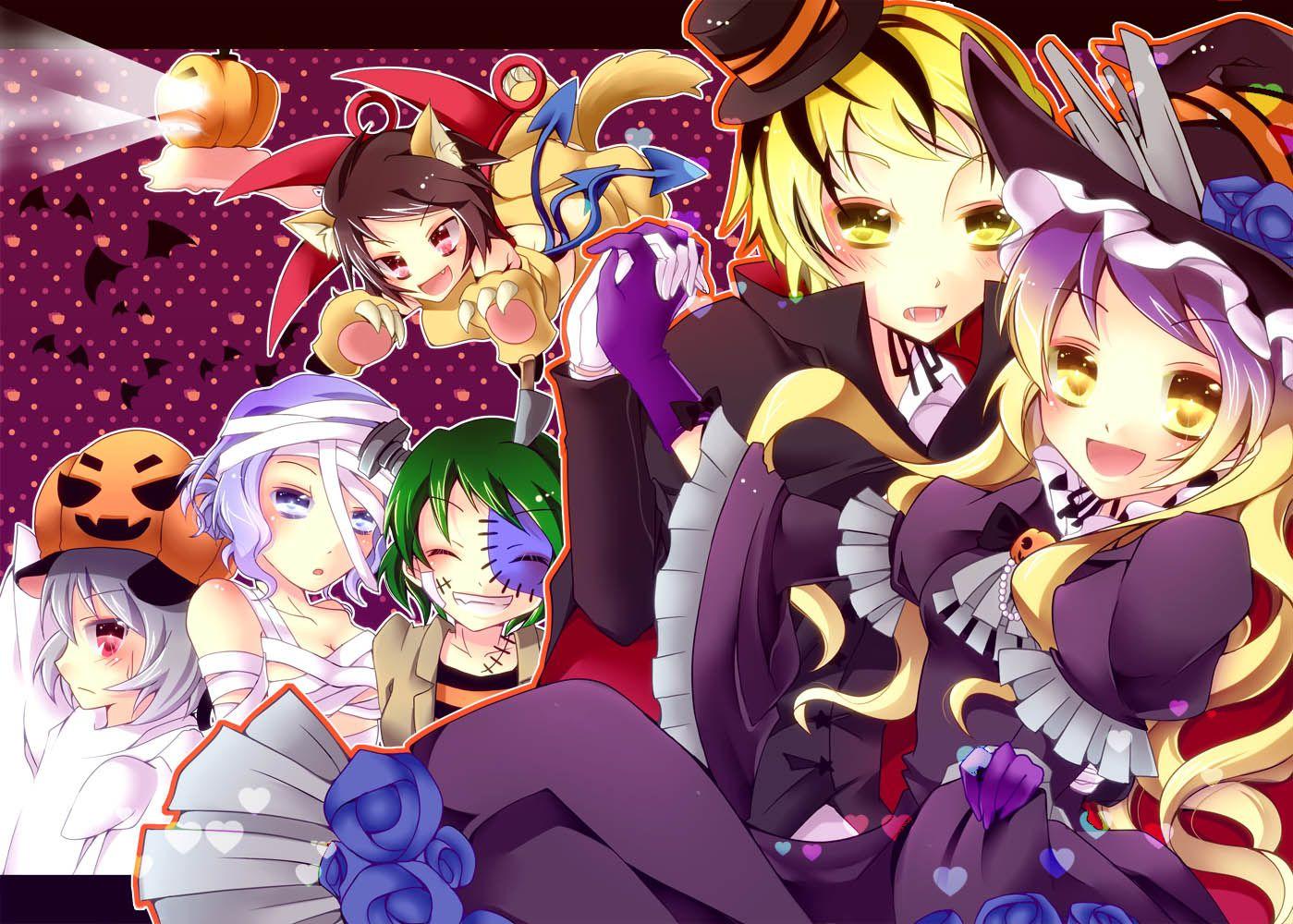 1399x1000 animal ears group halloween hat hijiri byakuren houjuu nue kaza