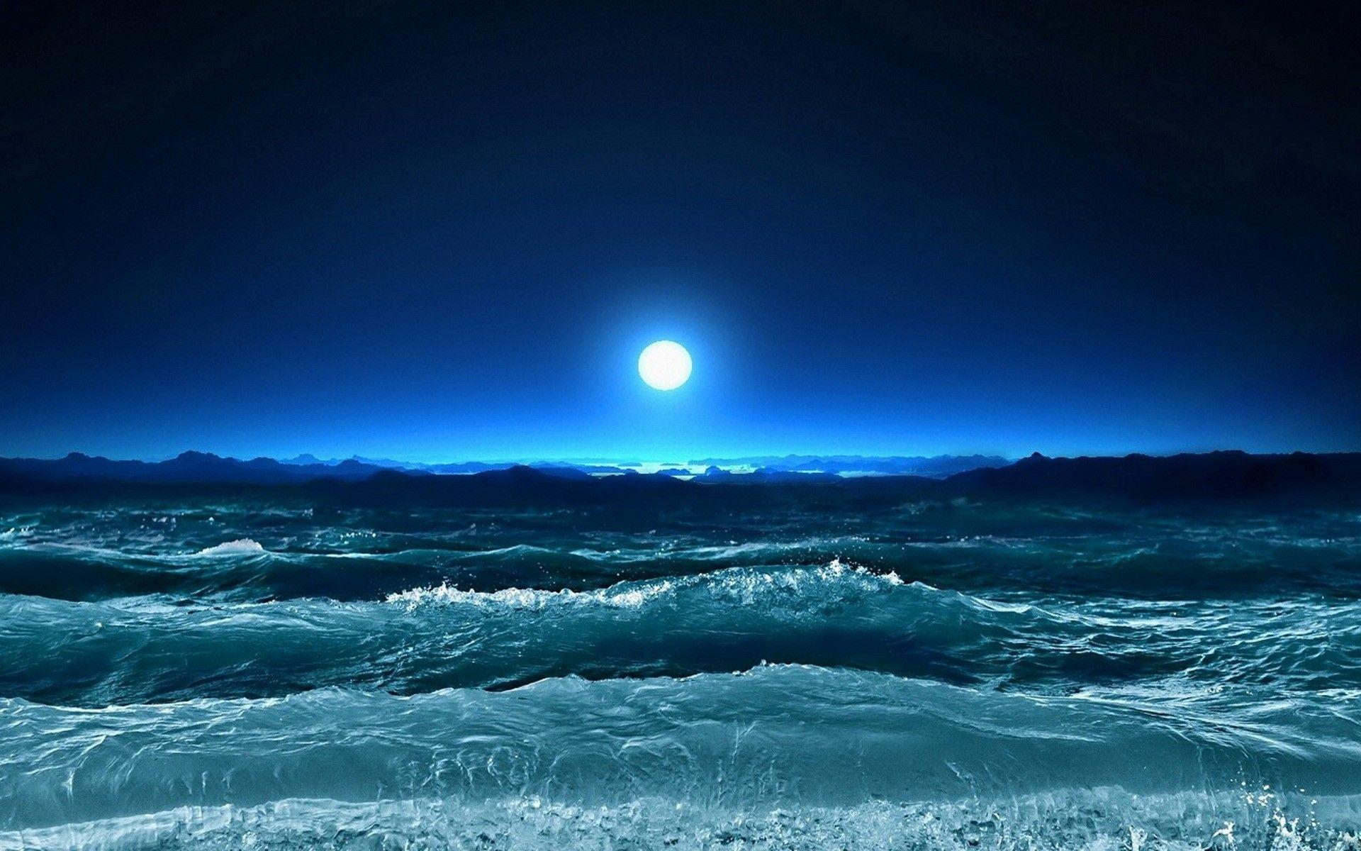 1920x1200 Nature Sea Night Sea Wallpaper HD Desktop Wallpaper HD 4k High