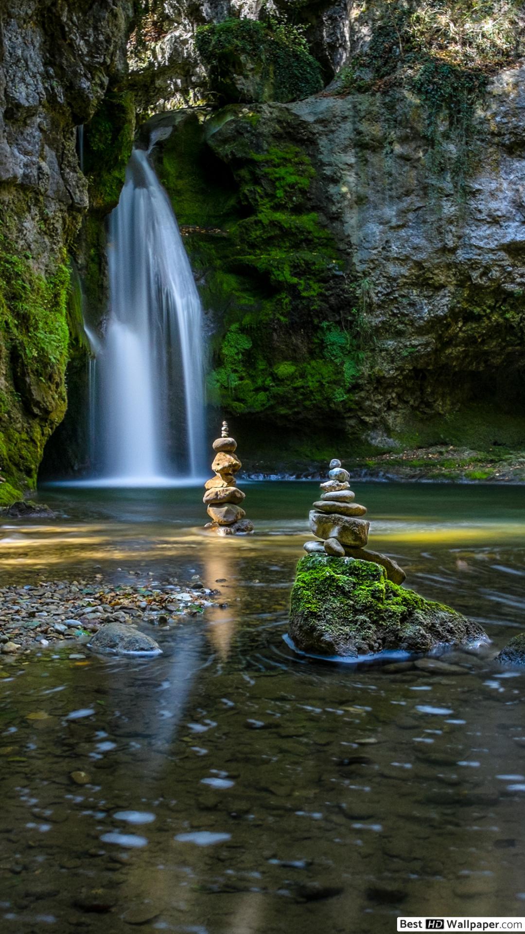 1080x1920 Beautiful view of waterfall HD wallpaper download
