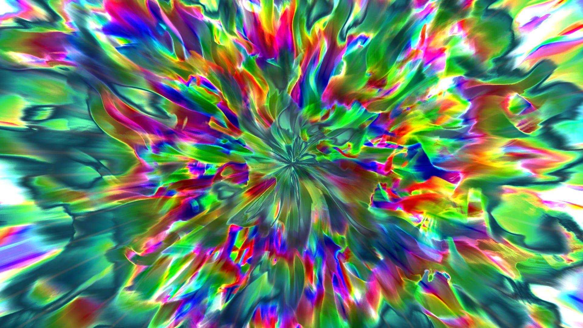 1920x1080 Blue and multicolored optical illusion HD wallpaper