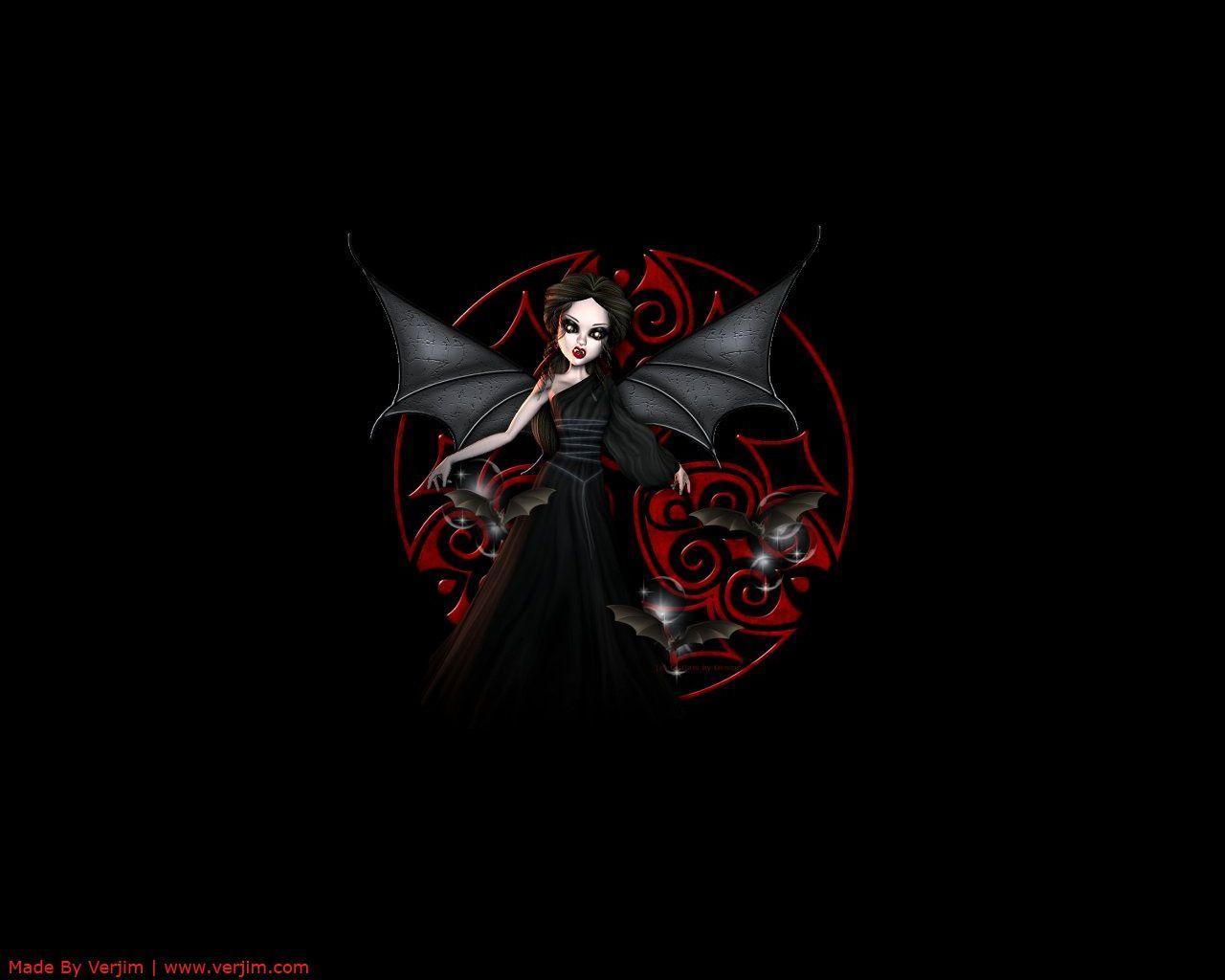 1280x1024 Cartoon gothic angel wallpaper from Gothic wallpaper. Angels