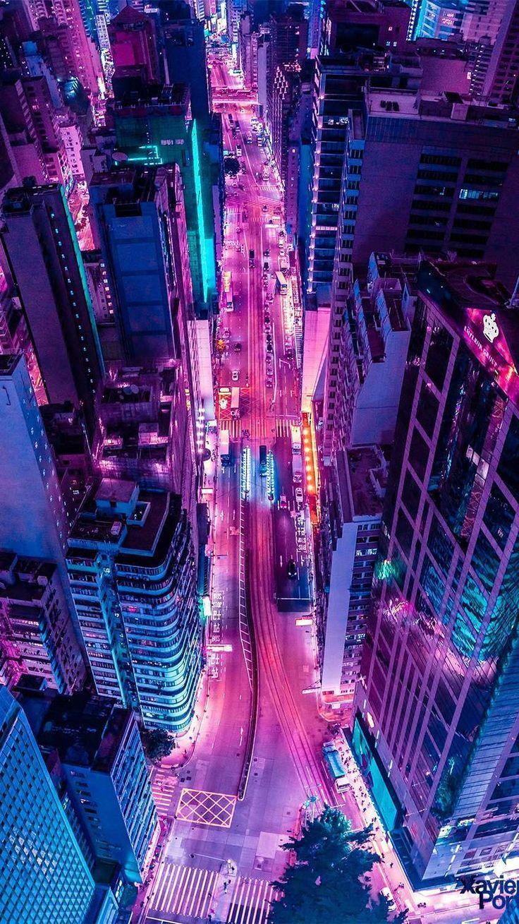 736x1309 Glowing City in Night Wallpaper Wallpaper #Android
