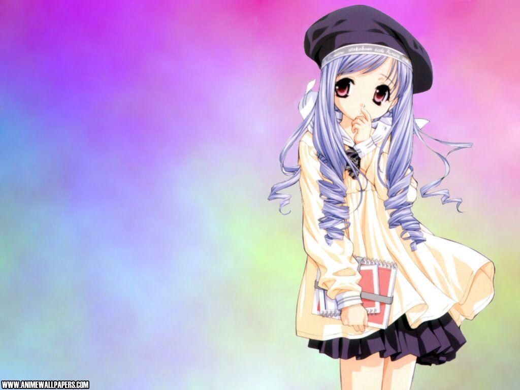 1024x768 French Girl Animated Drawing