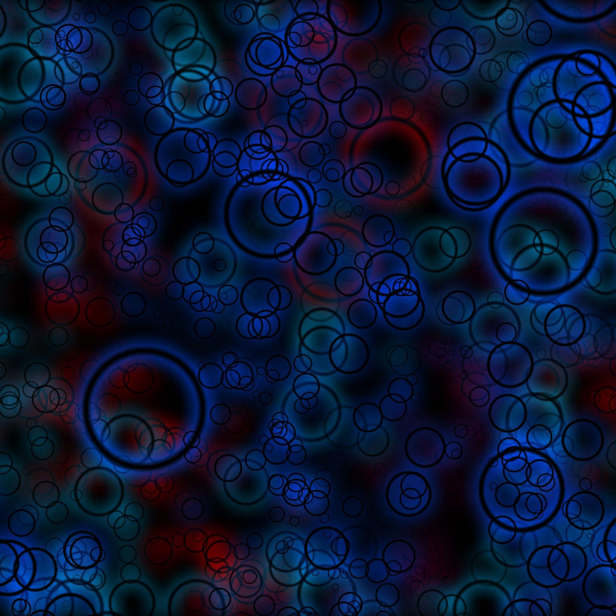 2048x2048 Circles blue neon light shape size iPad Air Wallpaper Free Download