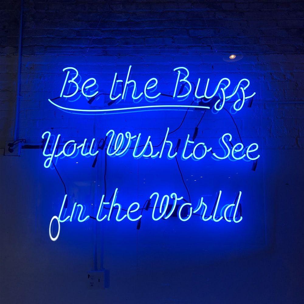 1000x1000 blue LED signage photo