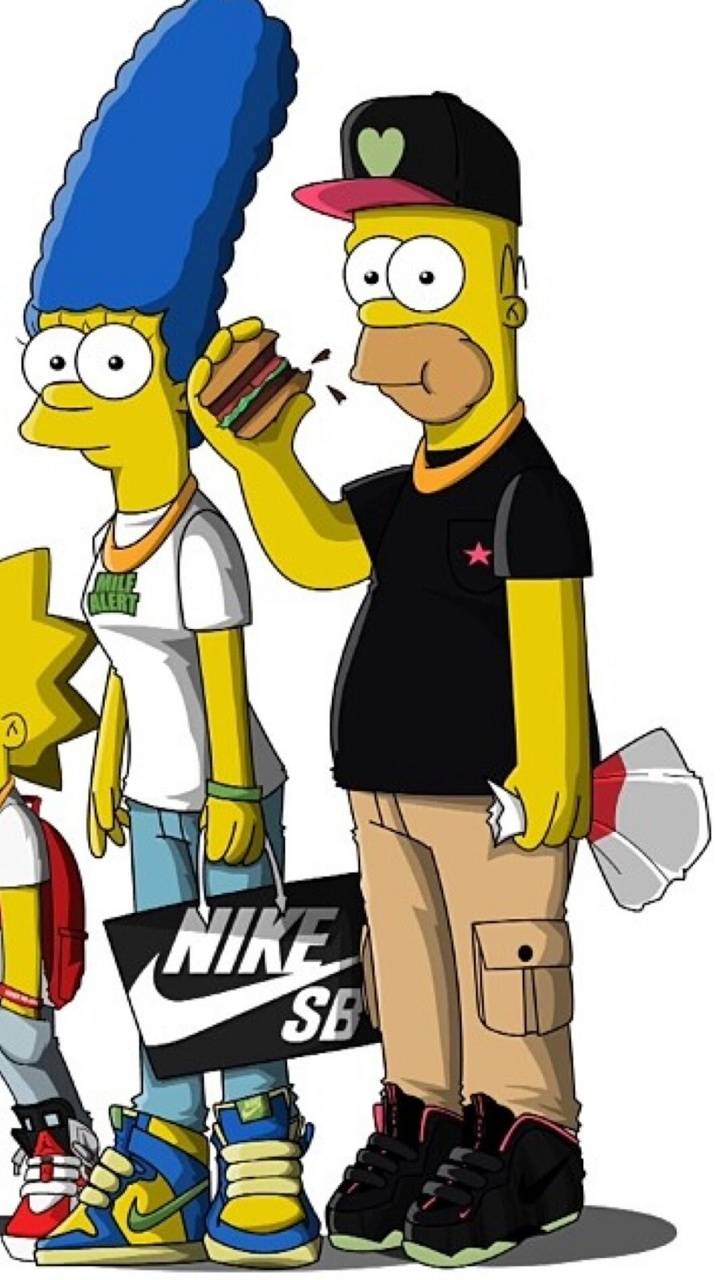 727x1280 sneaker head simpson wallpaper