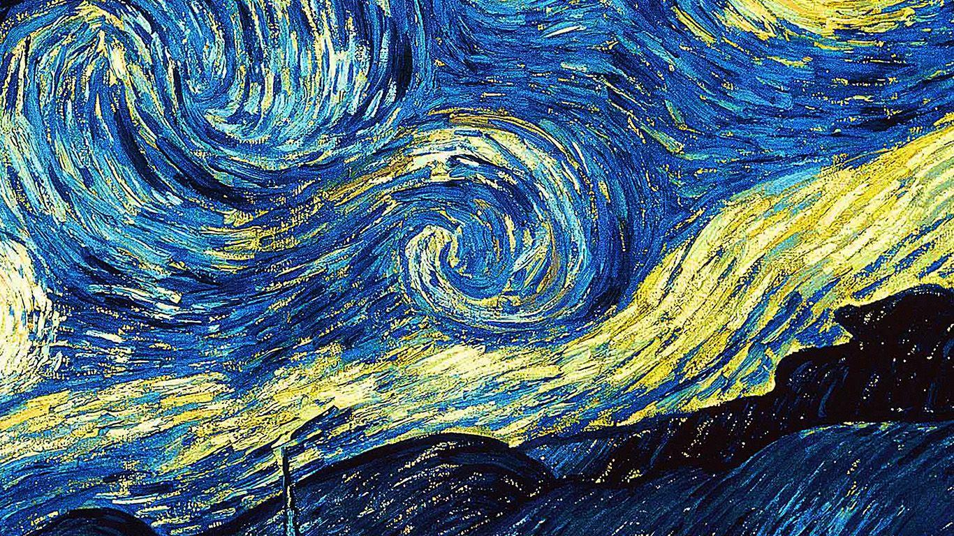 1366x768 Vicent Van Gogh Starry Night Art Classic Wallpaper