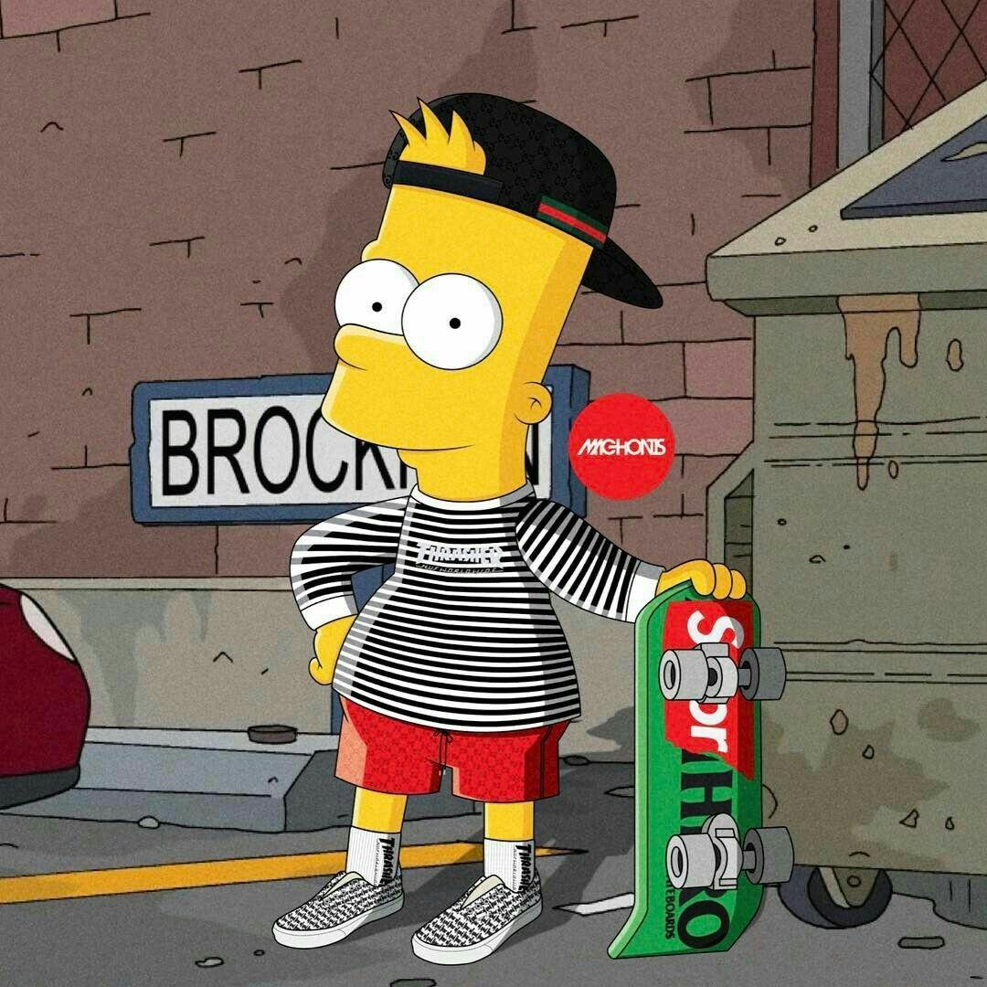 1080x1080 BAPE Bart Simpson Wallpaper