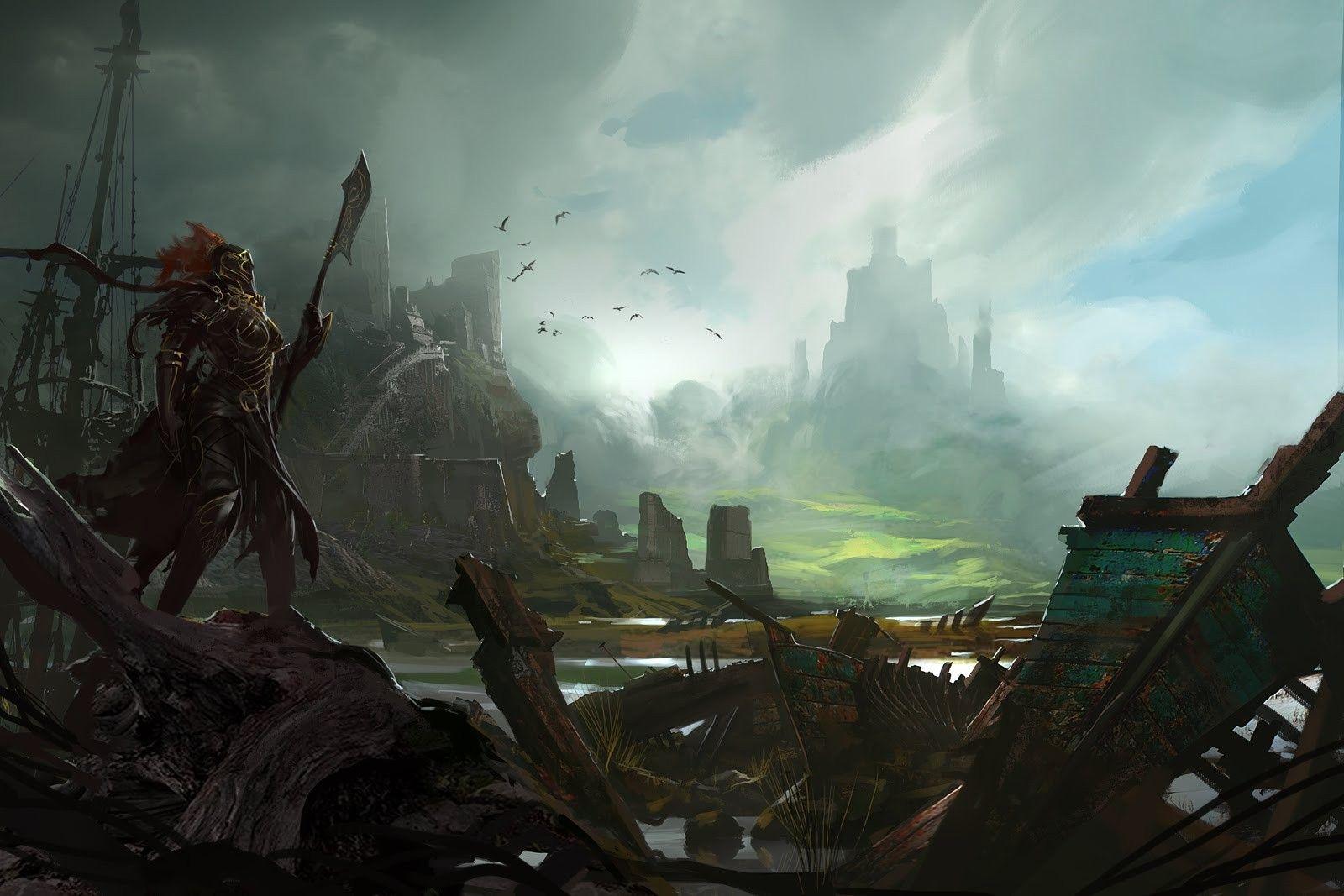 1600x1067 Knights Tag wallpaper: Templar Castle Knights Nz Lake Island Photo