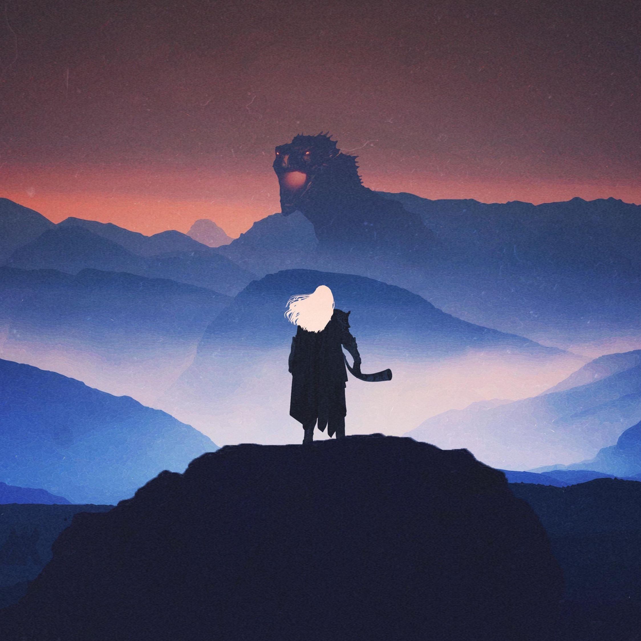 2248x2248 Download 2248x2248 wallpaper aegon, the conqueror, dragon, artwork