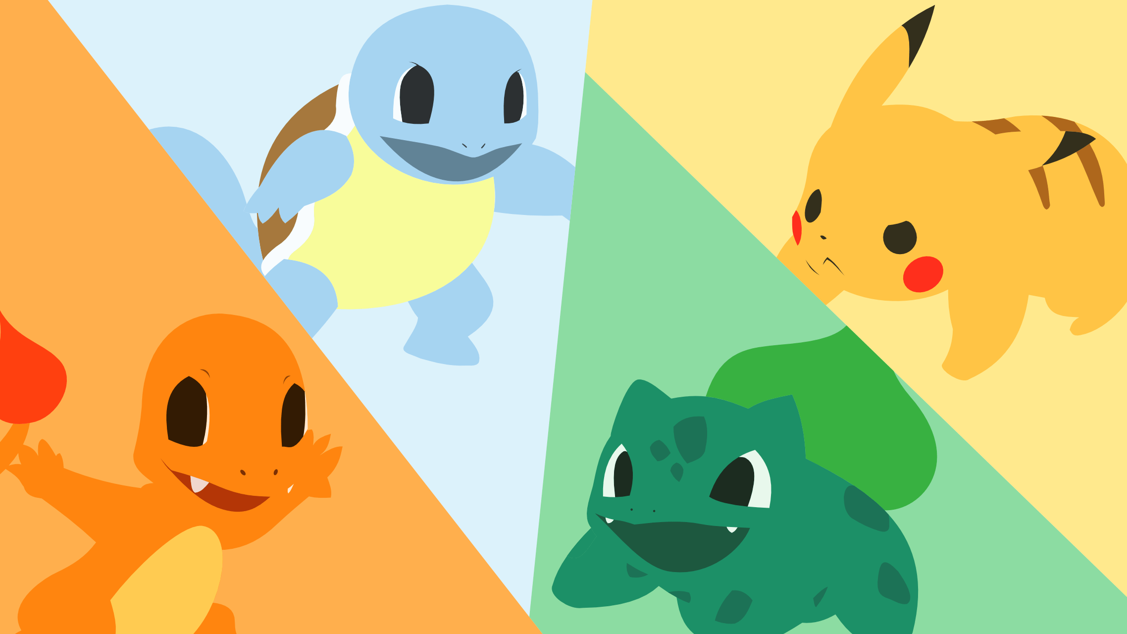 2276x1280 Charmander Bulbasaur Squirtle Pikachu Wallpaper