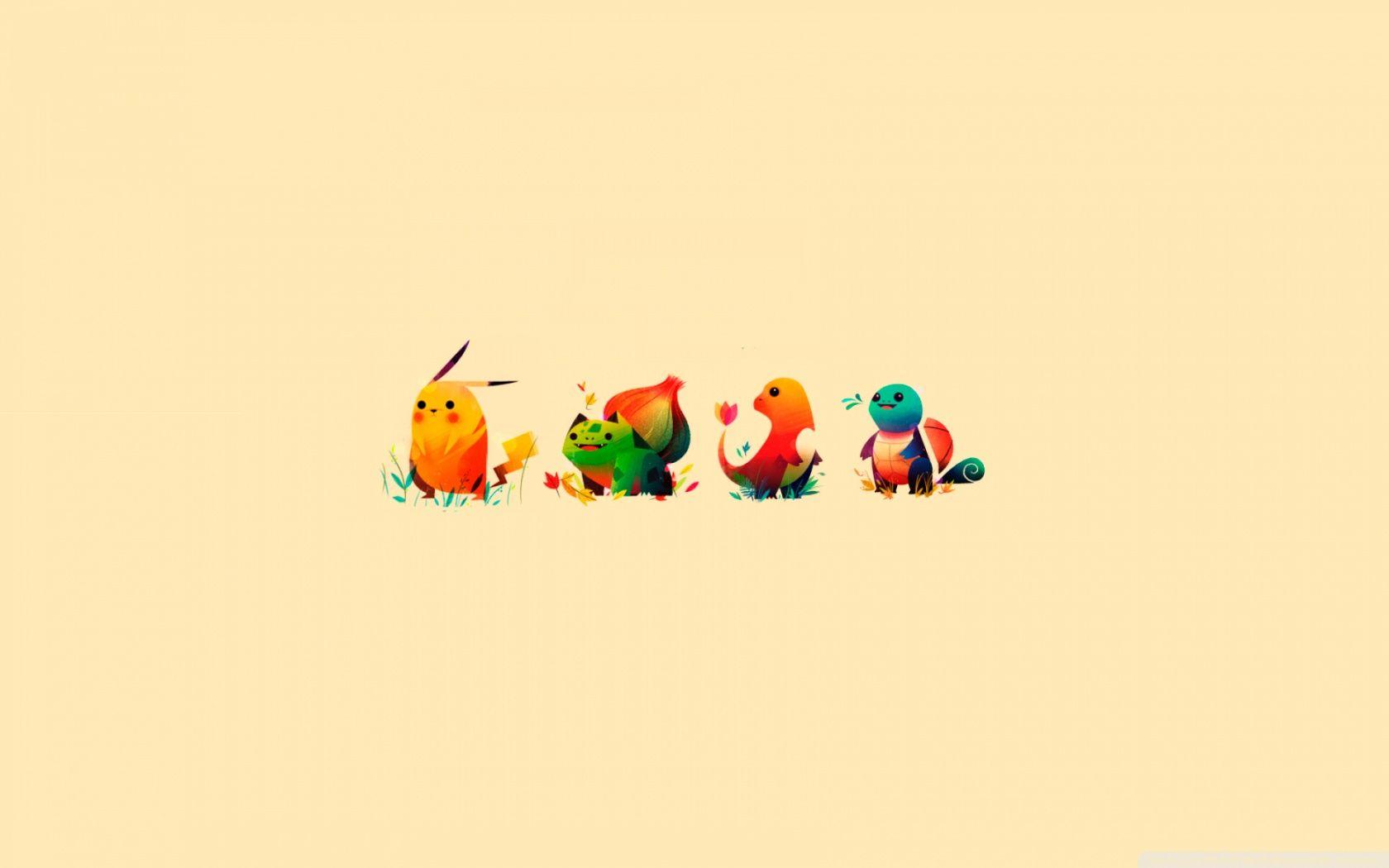 1680x1050 Pokemon Bulbasaur, Pikachu, Charmander, Squirtle Ultra HD Desktop
