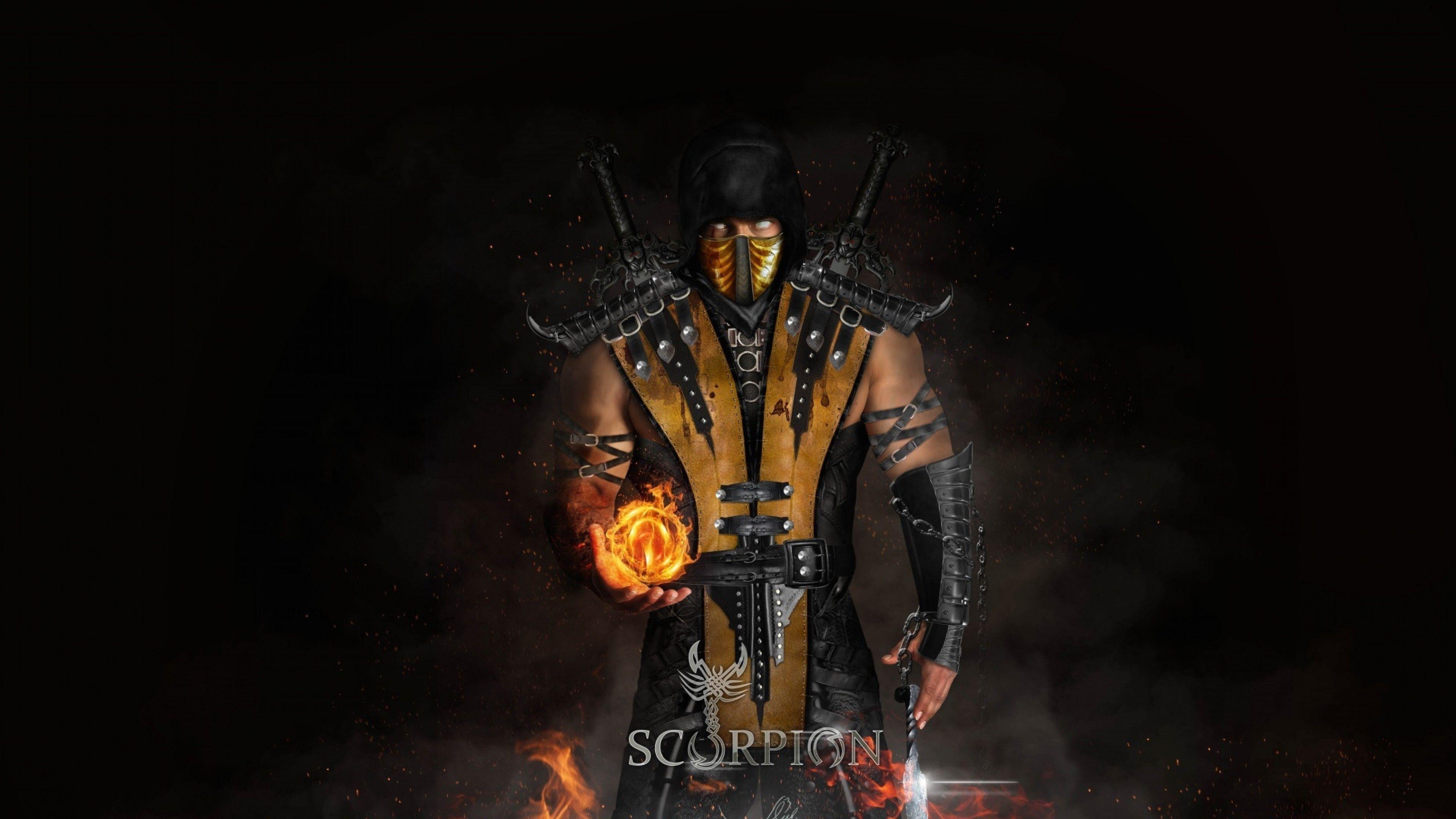 3840x2160 Scorpion Cool Mortal Kombat X HD Wallpaper for Desktop and Mobiles