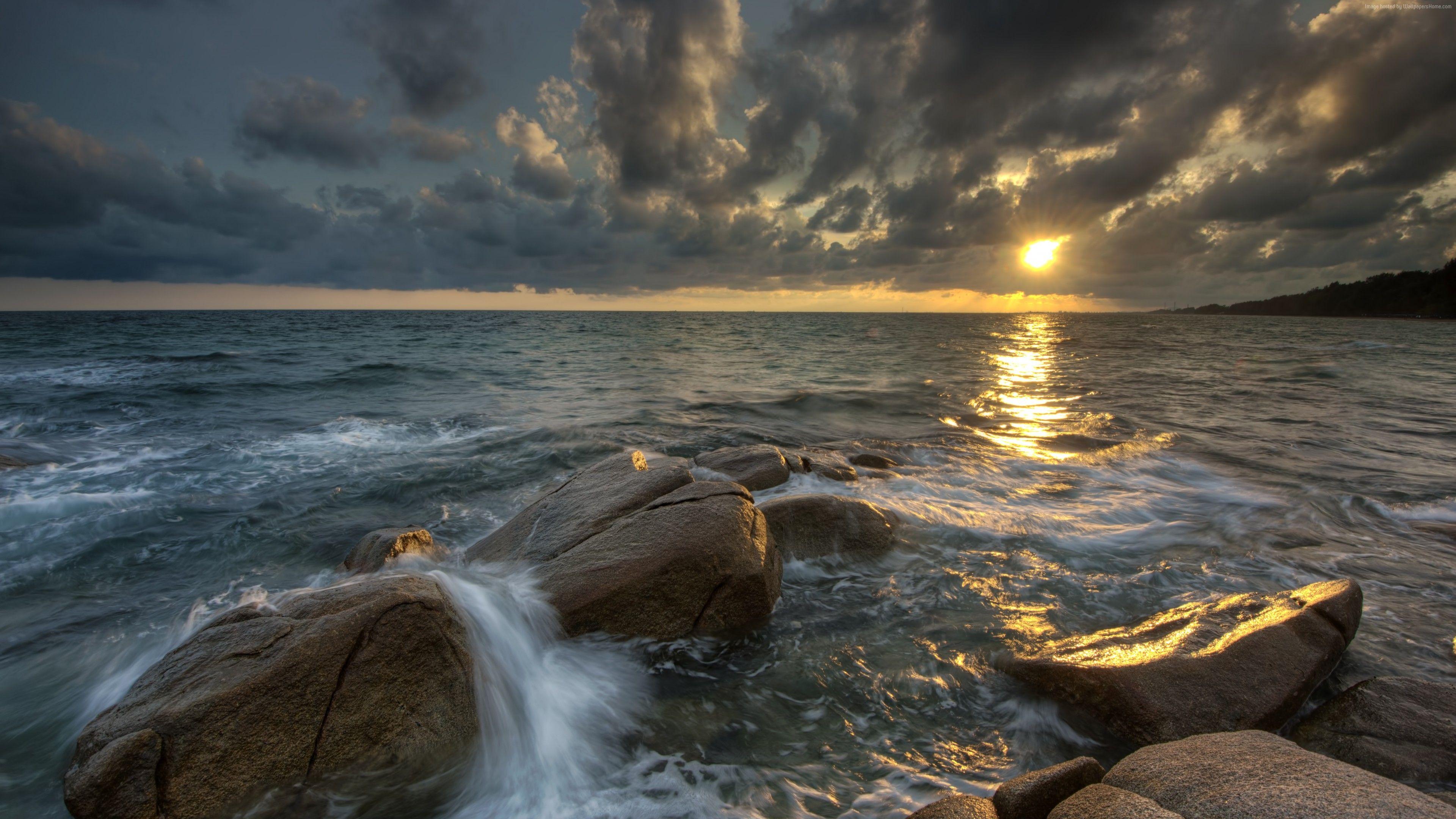 3840x2160 Wallpaper Ocean, Earth, Night, 4K, 5K, Nature Wallpaper Download