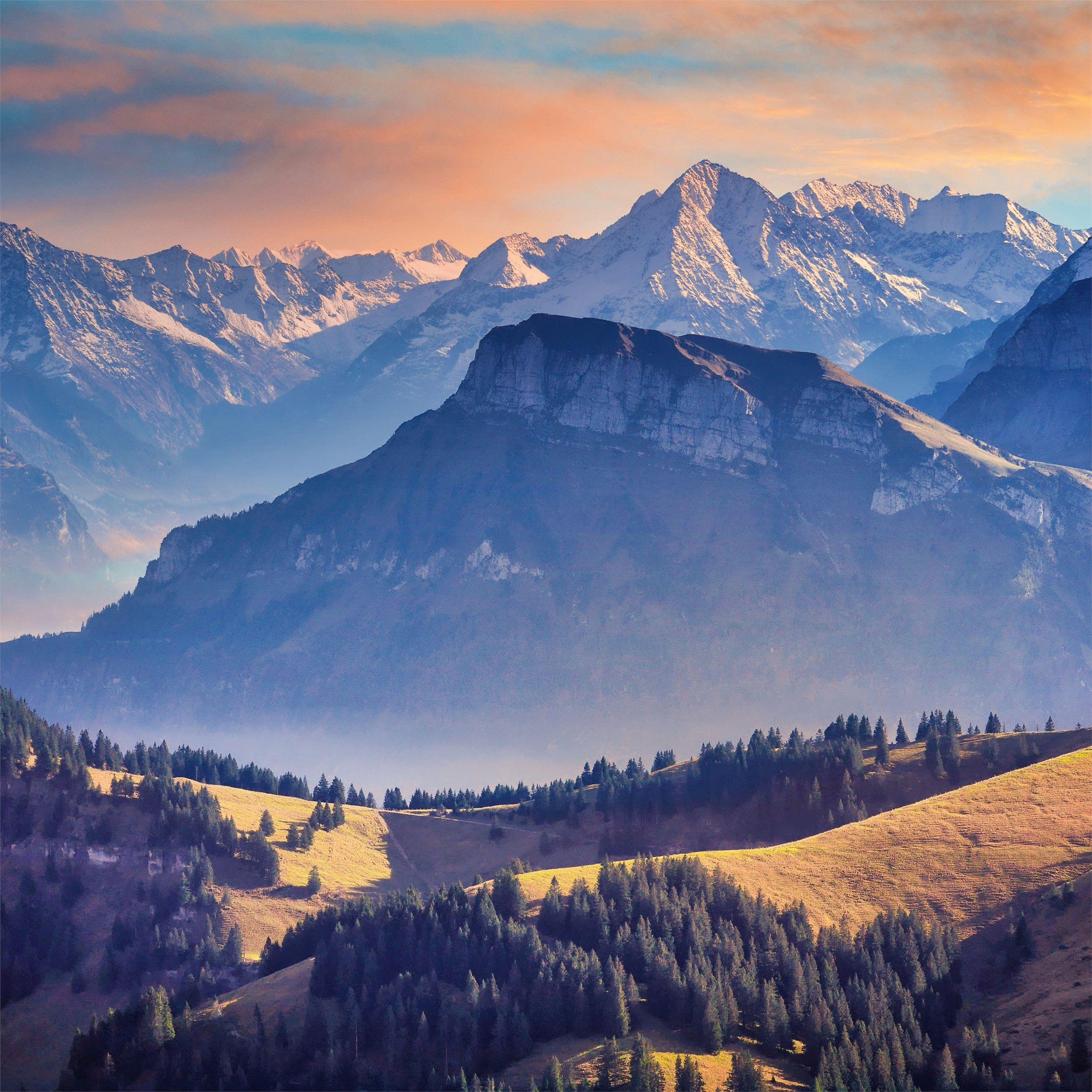 2732x2732 landscape alpine mountains landscape 5k iPad Pro Wallpaper Free Download
