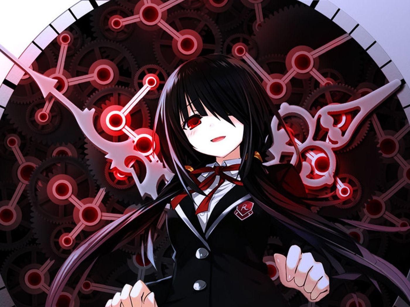 1400x1050 Anime girl on the background of the dial, Date A Live Desktop