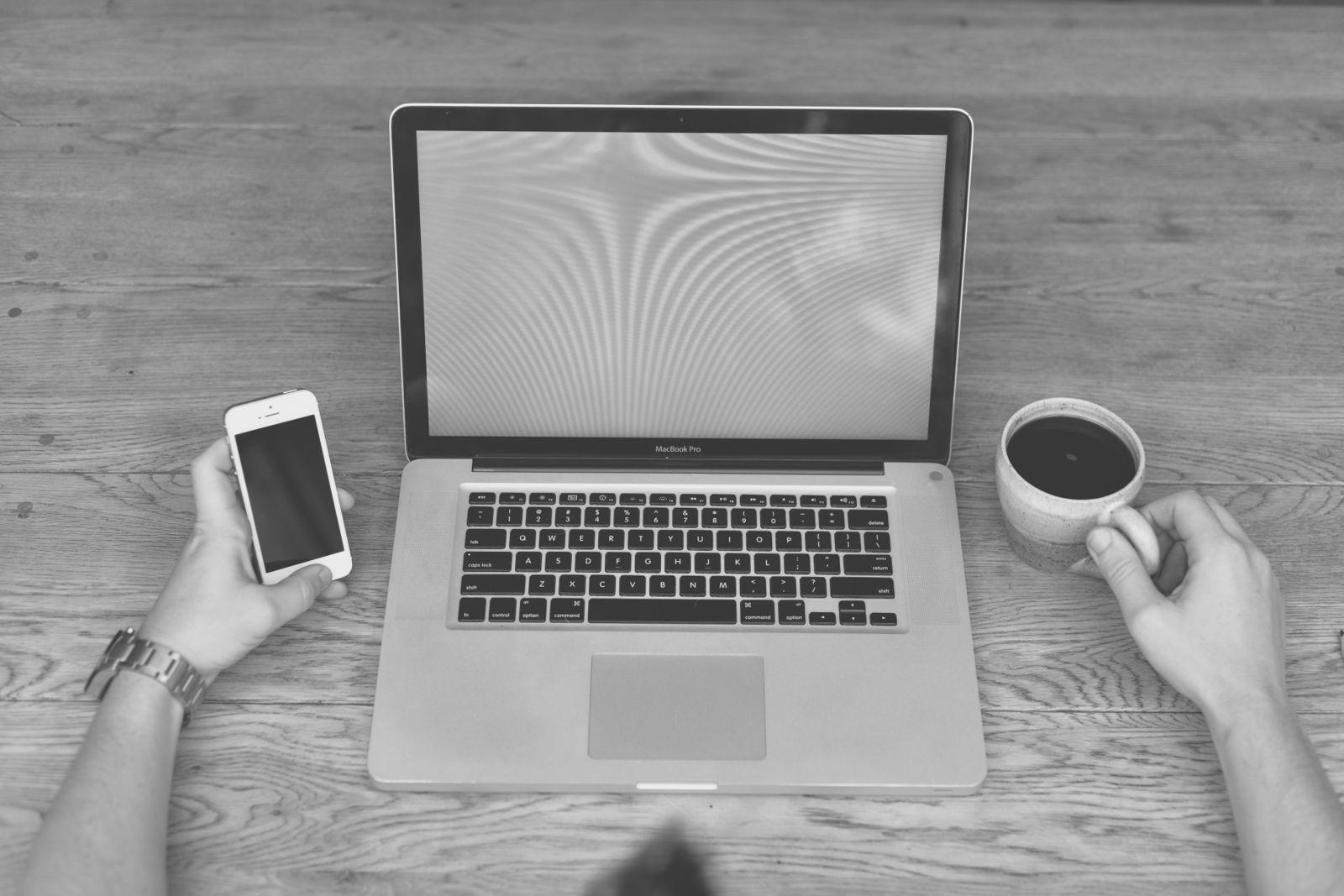 1600x1067 Black And White Technology Coffee Apple Cup Desk Computer Laptop IPhone Wallpaper.com. Best High Quality Wallpaper