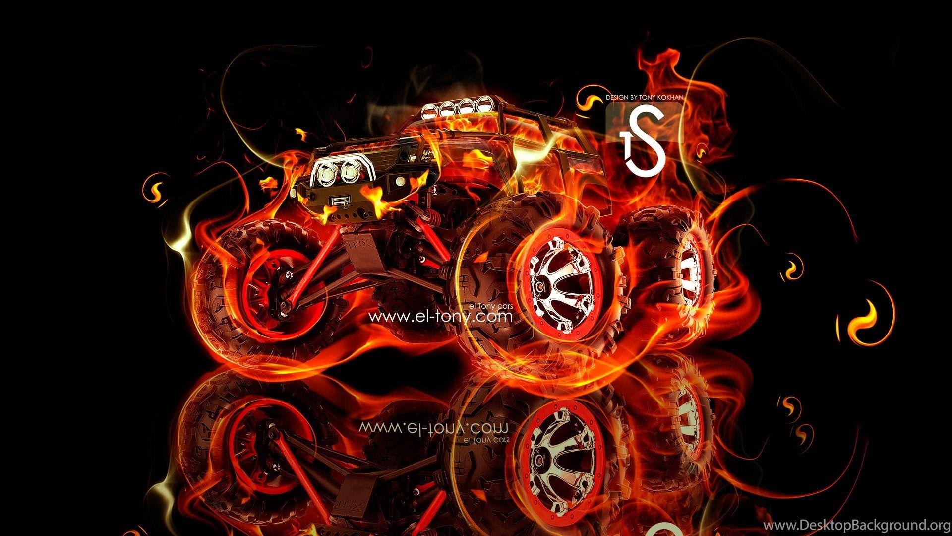 1920x1080 Traxxas Summit Monster Truck Fire Car 2013 HD Wallpaper By Tony