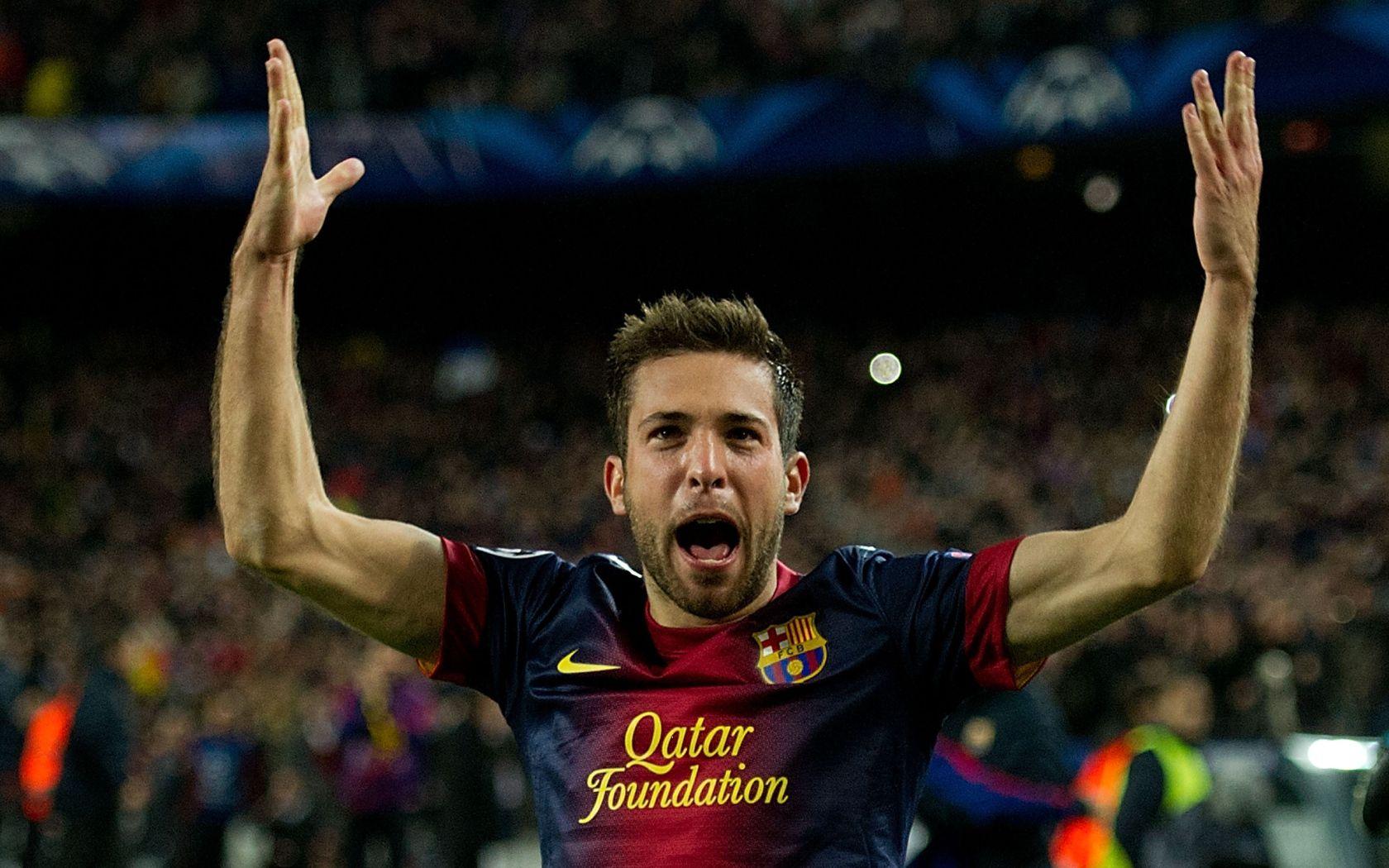 1680x1050 Barcelona Jordi Alba won the game Desktop wallpaper 1680x1050