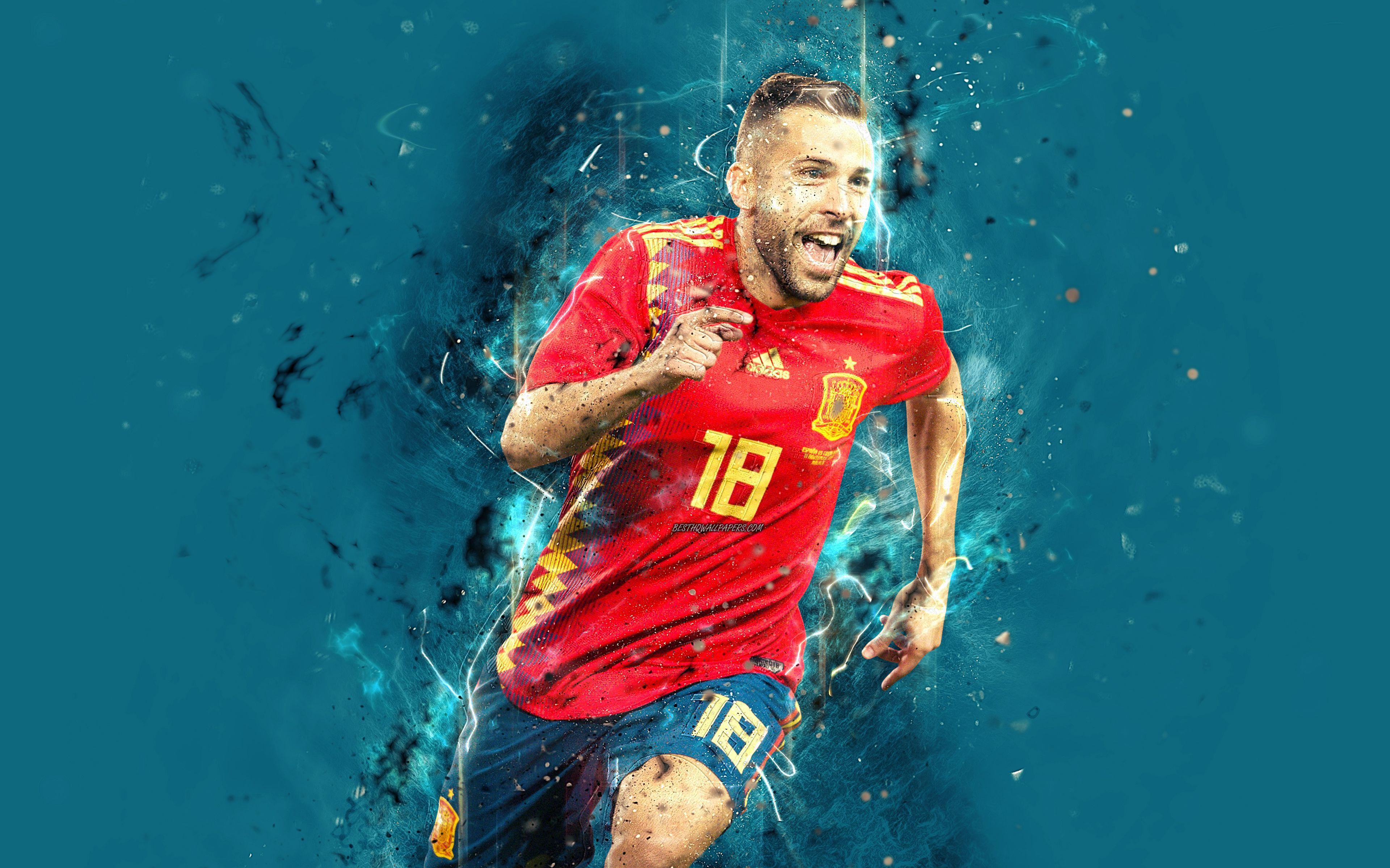 3840x2400 Download wallpaper 4k, Jordi Alba, abstract art, Spain National