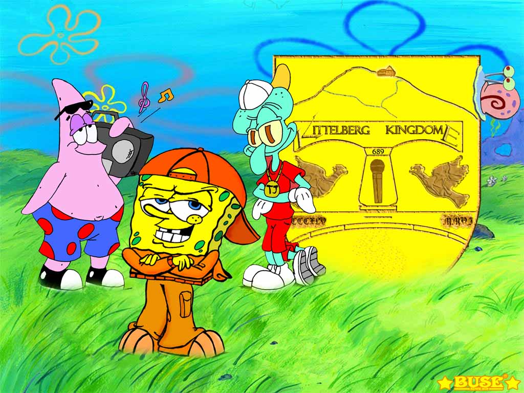 1024x768 Gangster Spongebob Wallpaper
