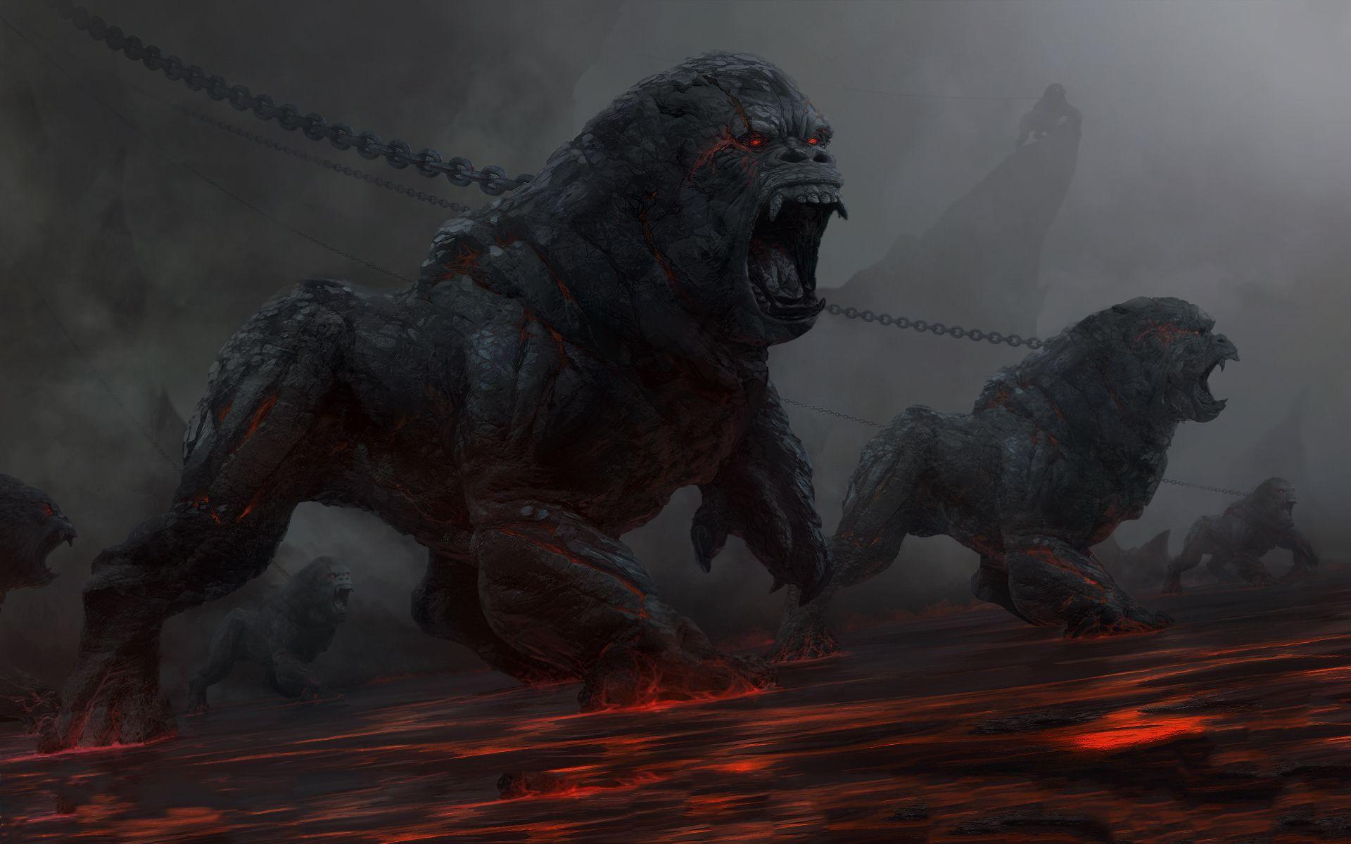 1920x1200 Gorilla Wallpaper And Demon
