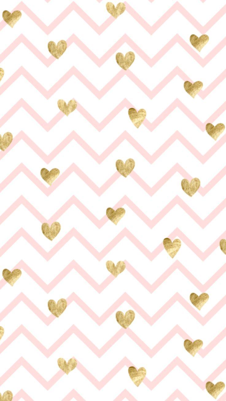 736x1308 love #hearts #heart #iphonewallpaper #chevron #gold #wallpaper