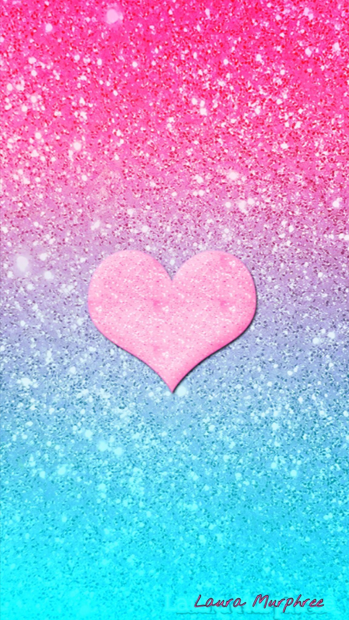 Love Wale  Pink Glitter Heart Wallpaper Download  MobCup