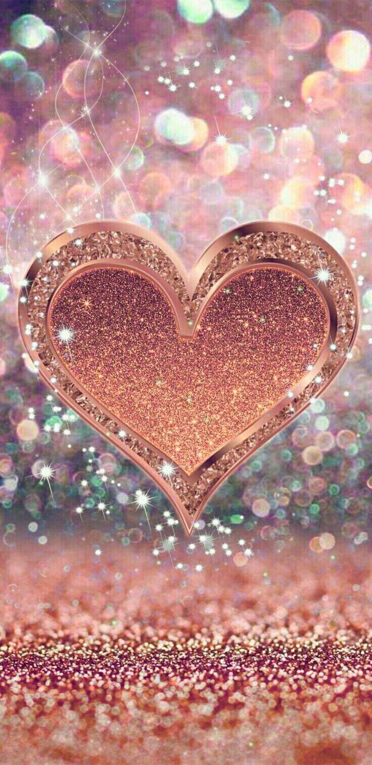 736x1512 Glitter Heart Wallpaper iPhone