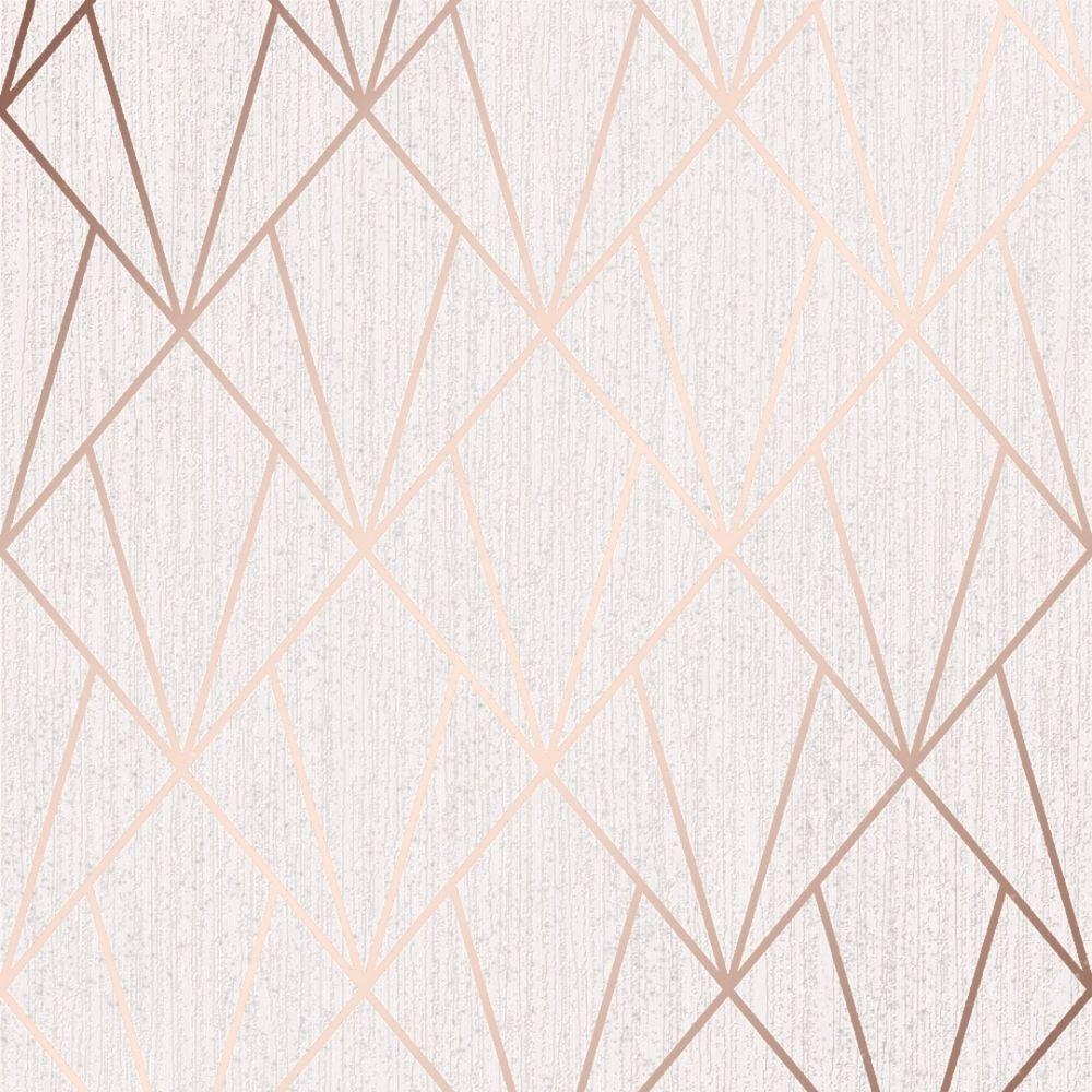 1000x1000 Muriva Indra Geometric Glitter Wallpaper Rose Gold from I Love Wallpaper UK