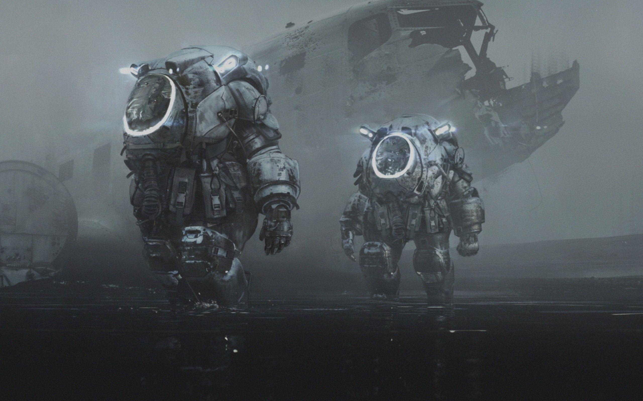 2560x1600 Download 2560x1600 Futuristic World, Space Suits, Mechanic, Bad