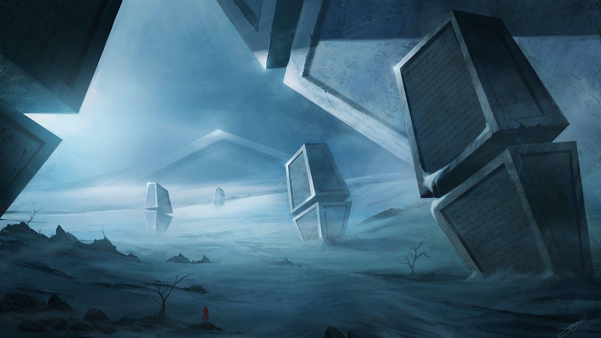 1920x1080 #lights, #science fiction, #blue, #futuristic, #artwork