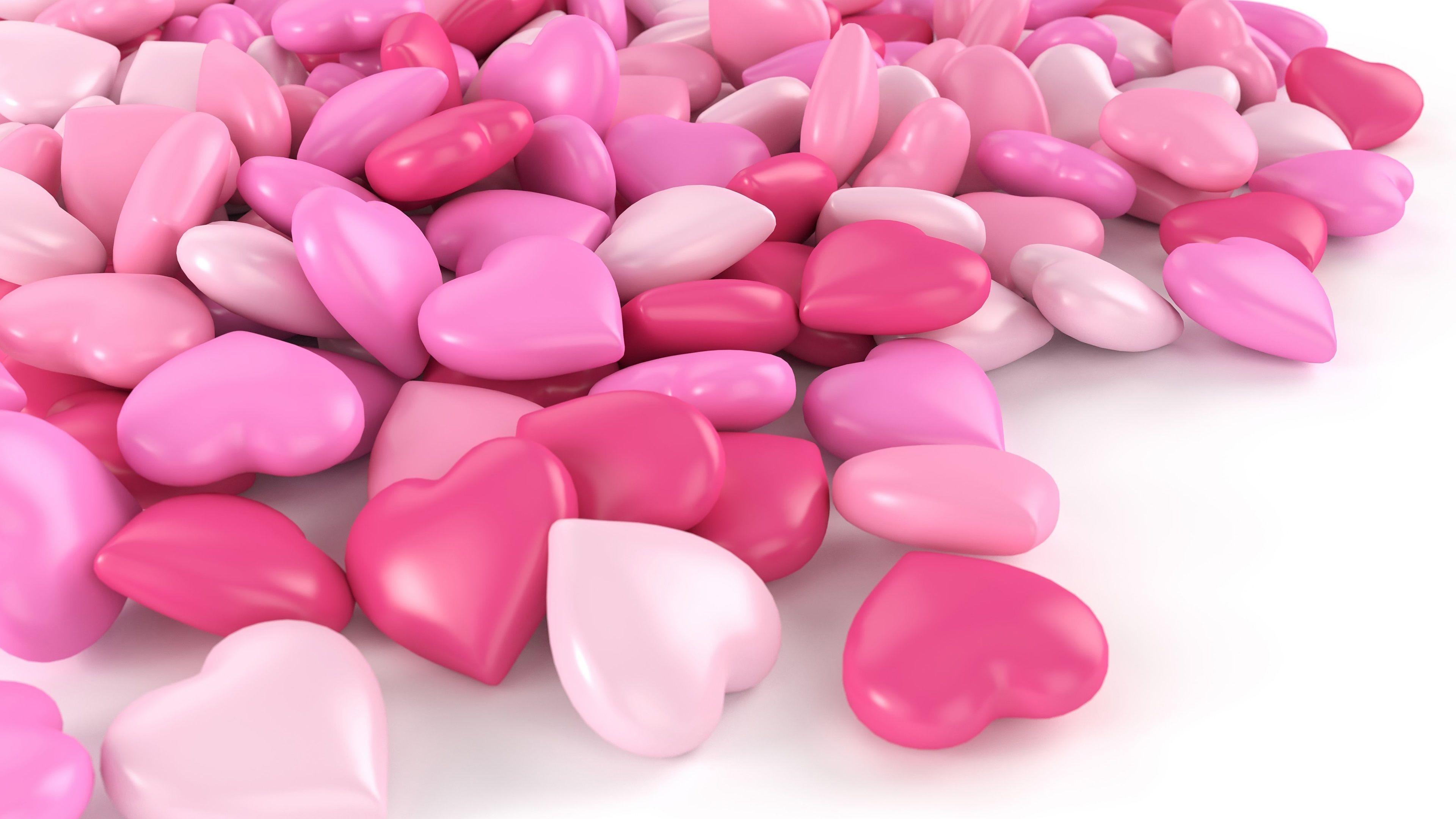 3840x2160 Wallpaper Pink love heart candy 3840x2160 UHD 4K Picture, Image