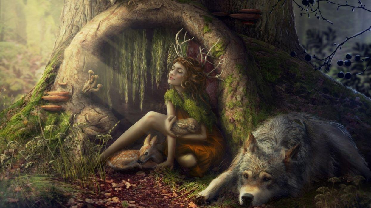 1245x700 Art artwork fantasy magical forest original magic creature f