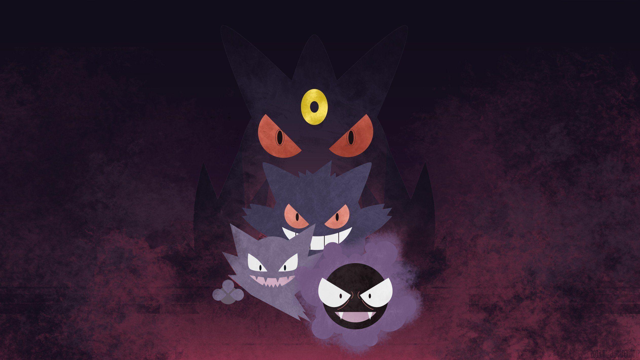 2526x1421 Gengar, Haunter, Pokémon, Gastly HD Wallpaper / Desktop
