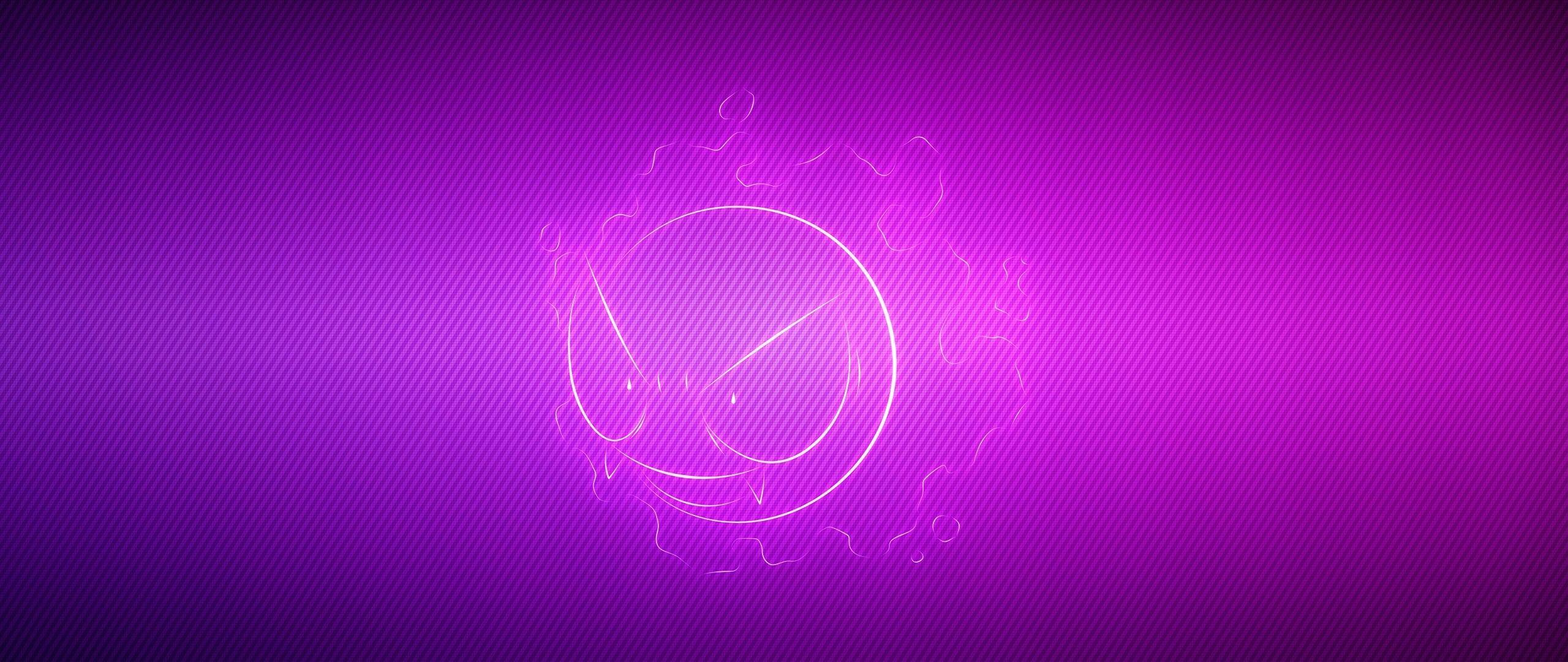 2560x1080 gastly, pokemon, purple 2560x1080 Resolution Wallpaper